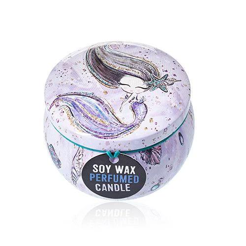 Art Tin Candle - Assorted Design - Sea life - Rasberry by AW Dropship UK