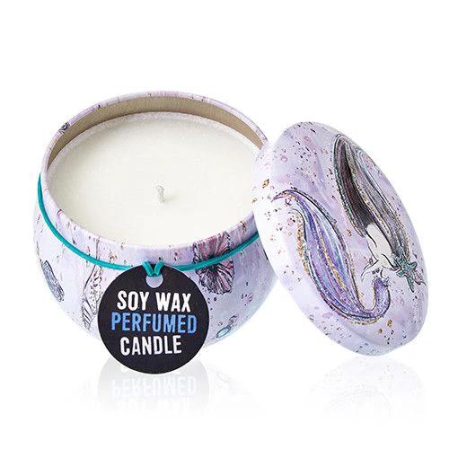 Art Tin Candle - Assorted Design - Sea life - Rasberry by AW Dropship UK