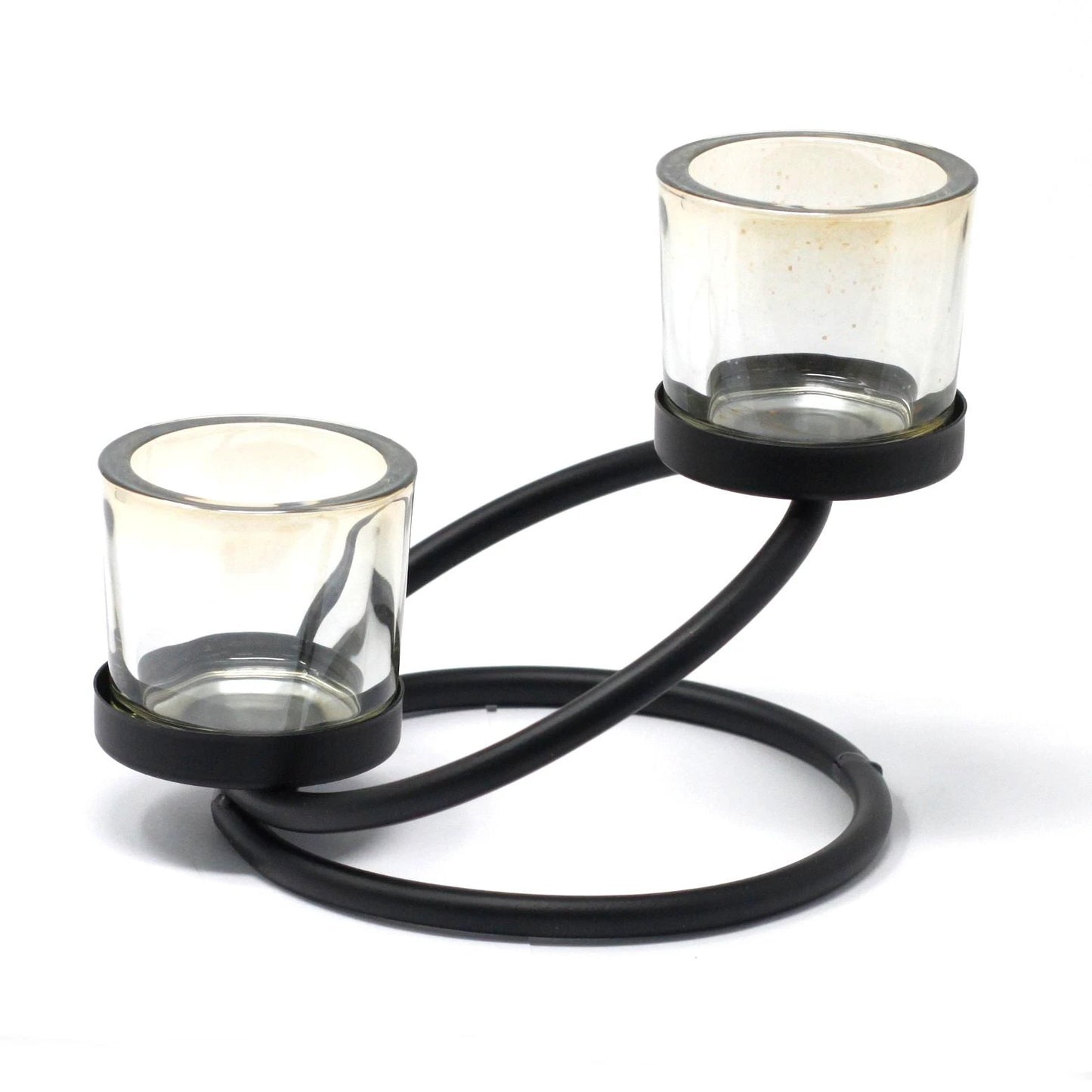 Centrepiece Iron Votive Candle Holder - 2 Cup Double Step by AW Dropship UK