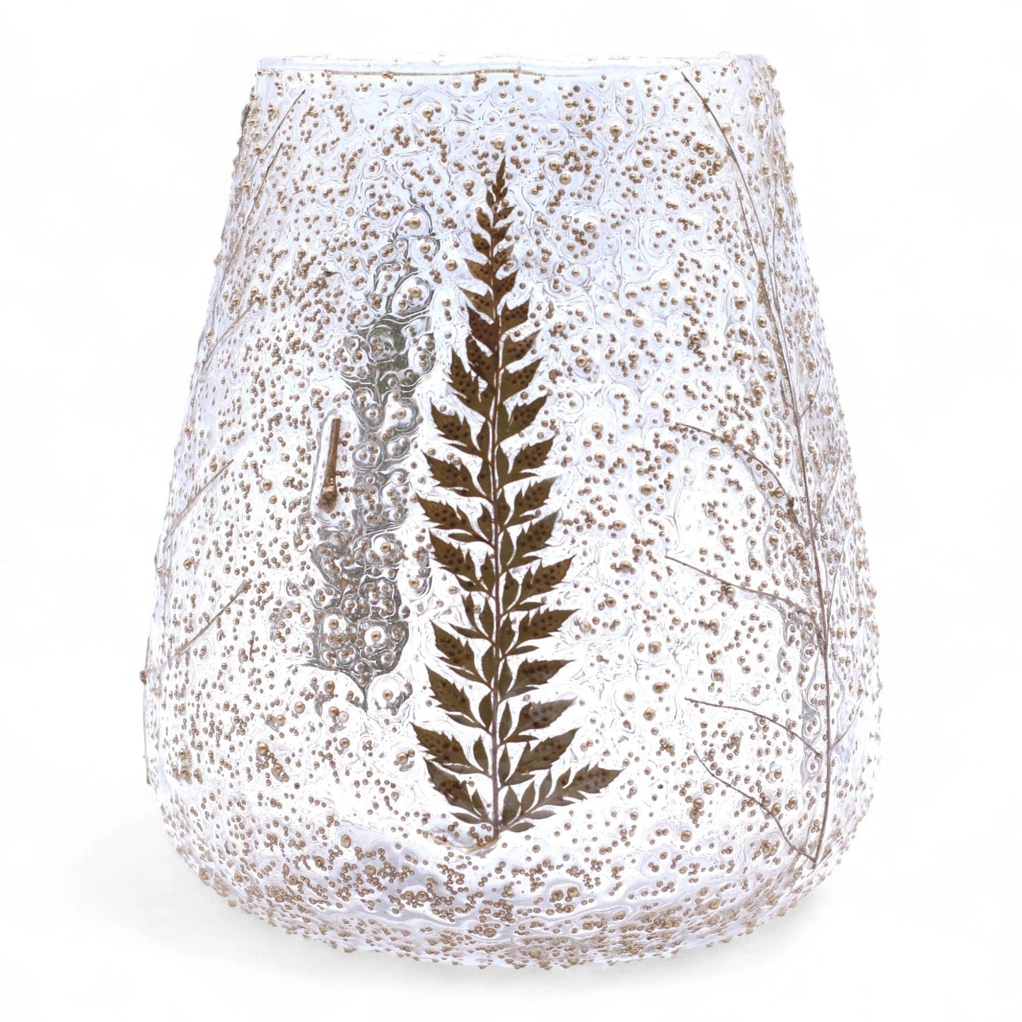 Natural Floral Glass - Large Bowl Candle Holder - Pino - (15x12cm) by AW Dropship UK