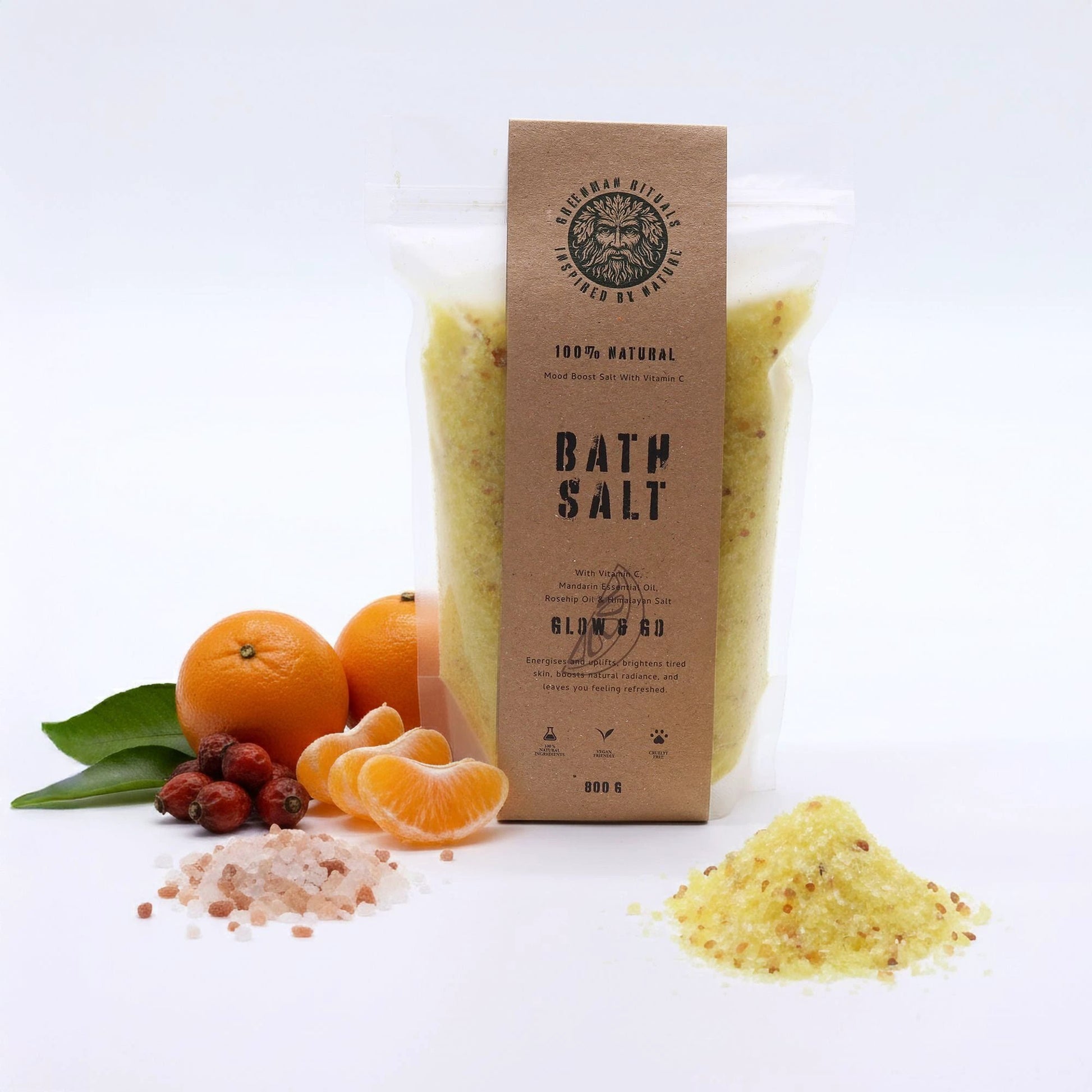 Greenman Rituals Vitamin C & Mandarin Epsom Bath Salt – Glow & Go by AW Dropship UK