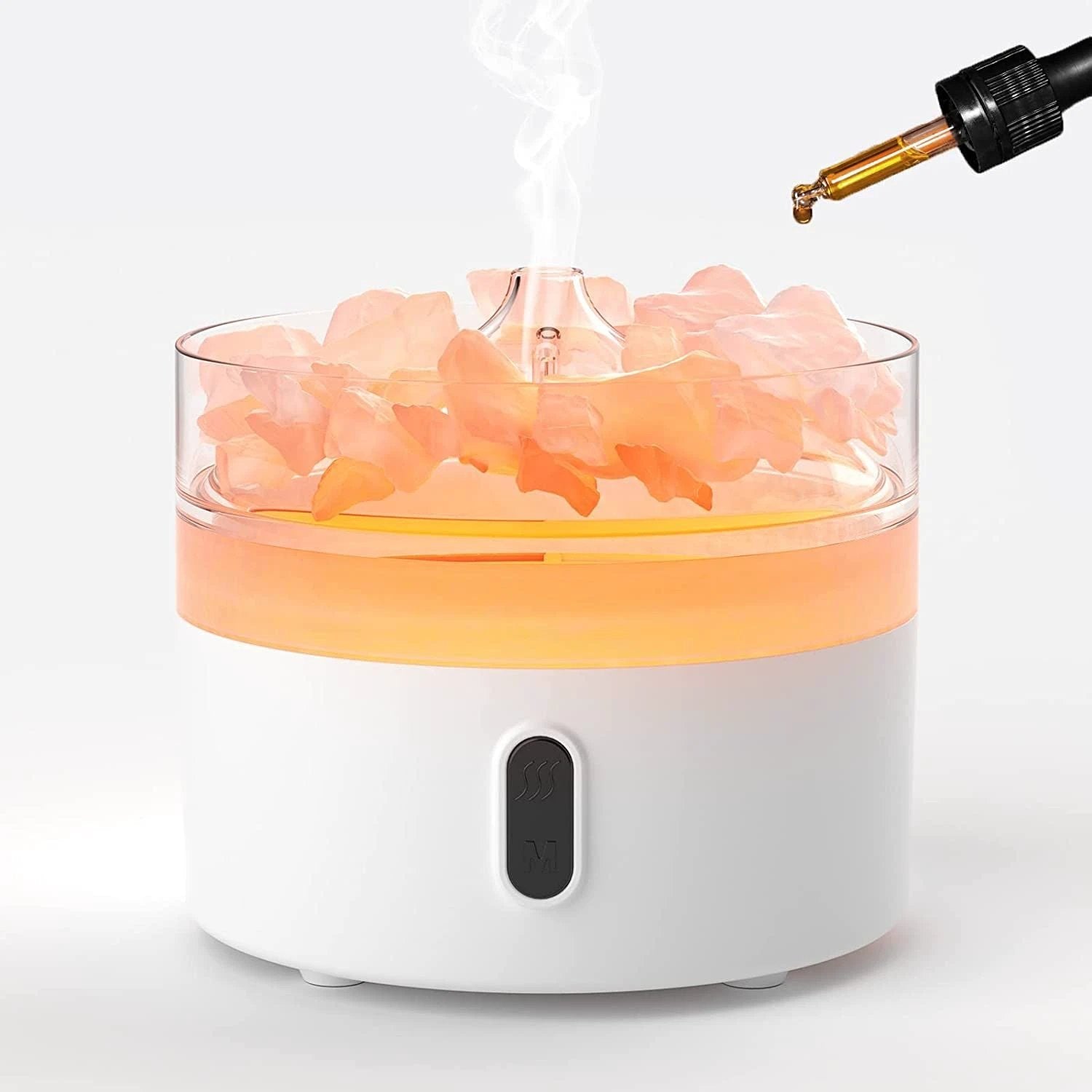 Himalayan Salt Aroma Diffuser - Night Light - USB-C - Flame Effect ( salt included) by AW Dropship UK