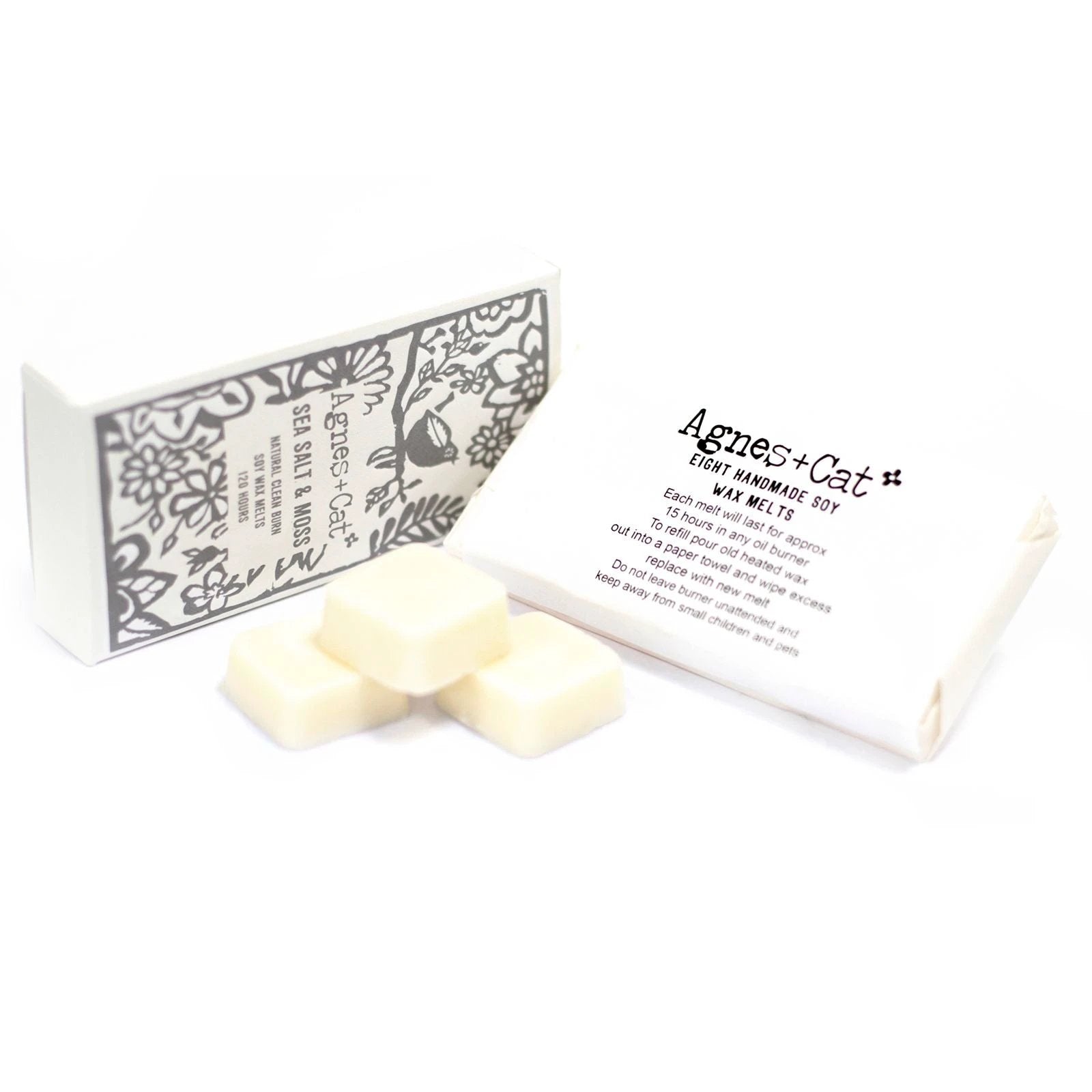 Agnes + Cat Box of 8 Wax Melts - Seasalt + Moss by AW Dropship UK