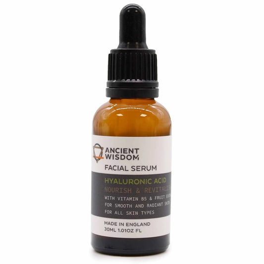 Ancient Wisdom Hyaluronic Acid Facial Serum With Vitamin B5 And Fruit Extracts Vegan Lightweight Hydration by AW Dropship UK