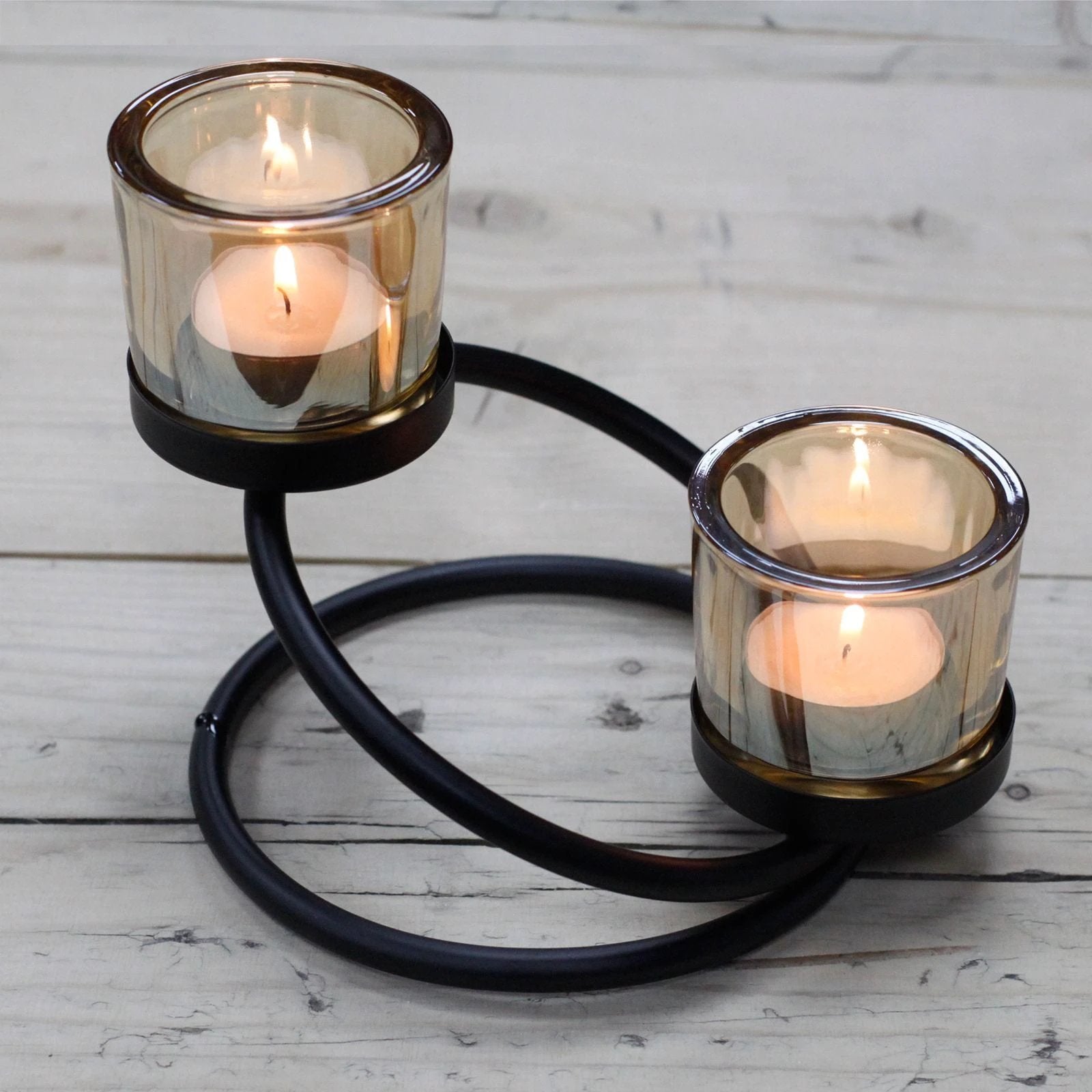 Centrepiece Iron Votive Candle Holder - 2 Cup Double Step by AW Dropship UK