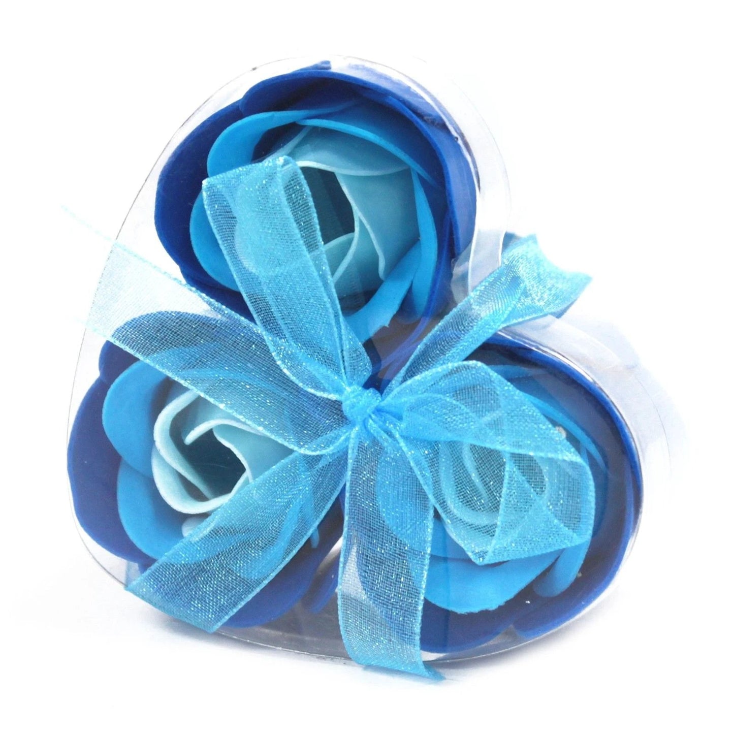 Set of 3 Soap Flower Heart Box - Lavender Roses by AW Dropship UK
