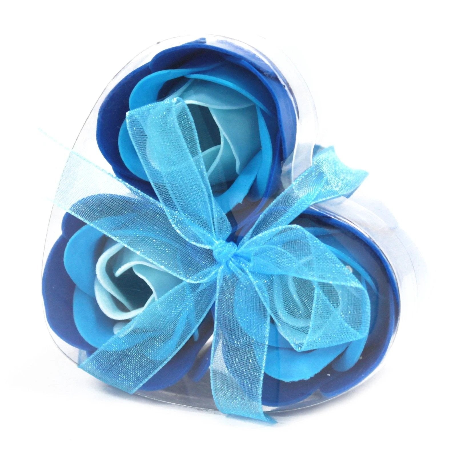 Set of 3 Soap Flower Heart Box - Lavender Roses by AW Dropship UK
