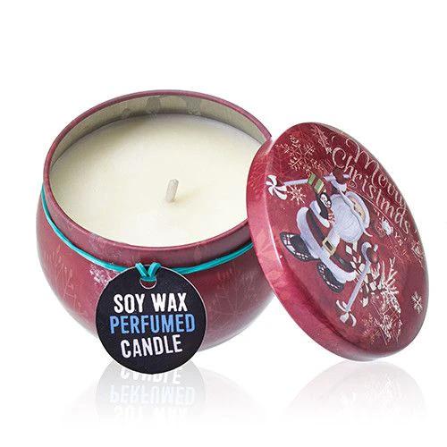 Art Tin Candle - Assorted Design - Vintage Christmas - Spiced Orange by AW Dropship UK