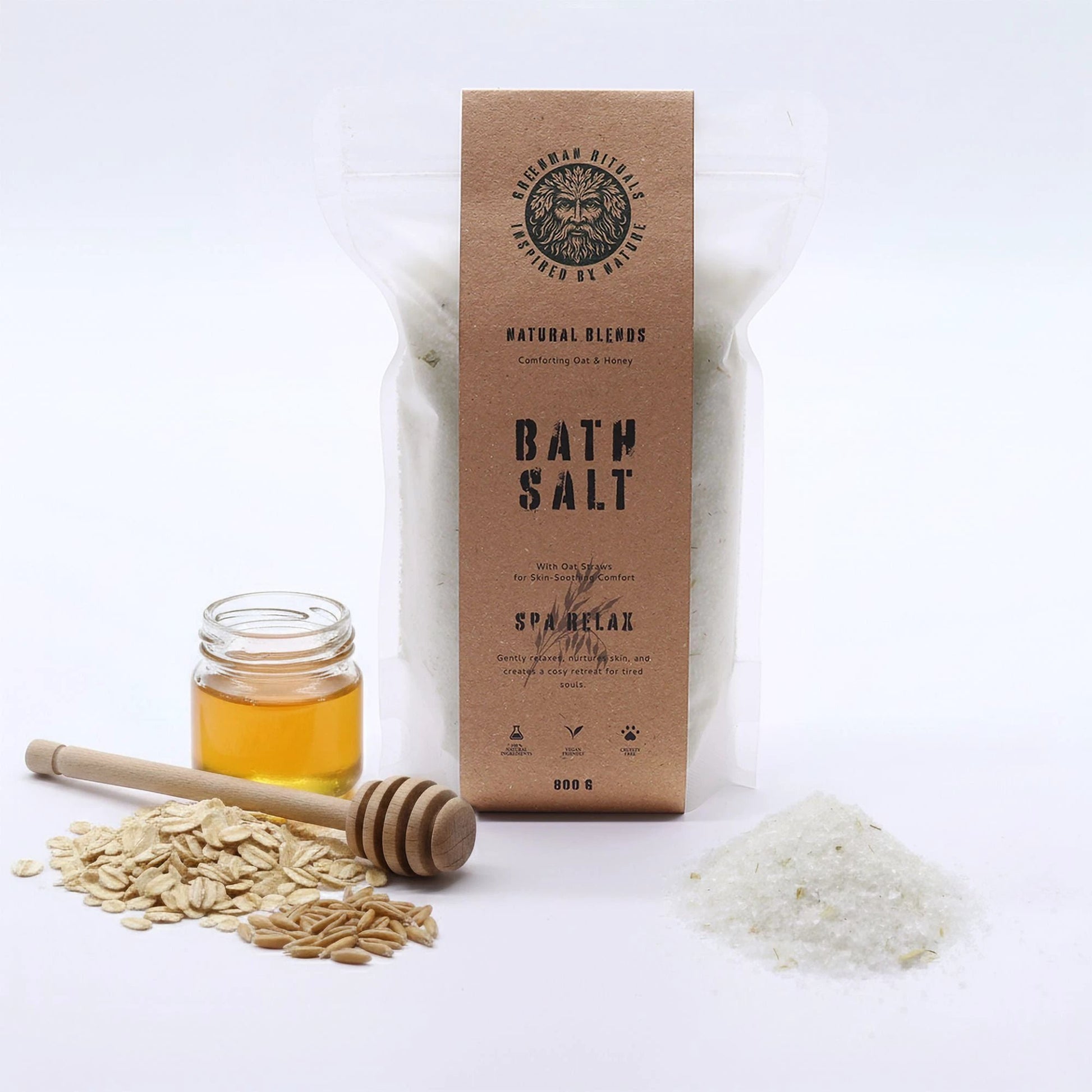 Greenman Rituals Oat & Honey Epsom Bath Salt – Spa Relax Blend by AW Dropship UK