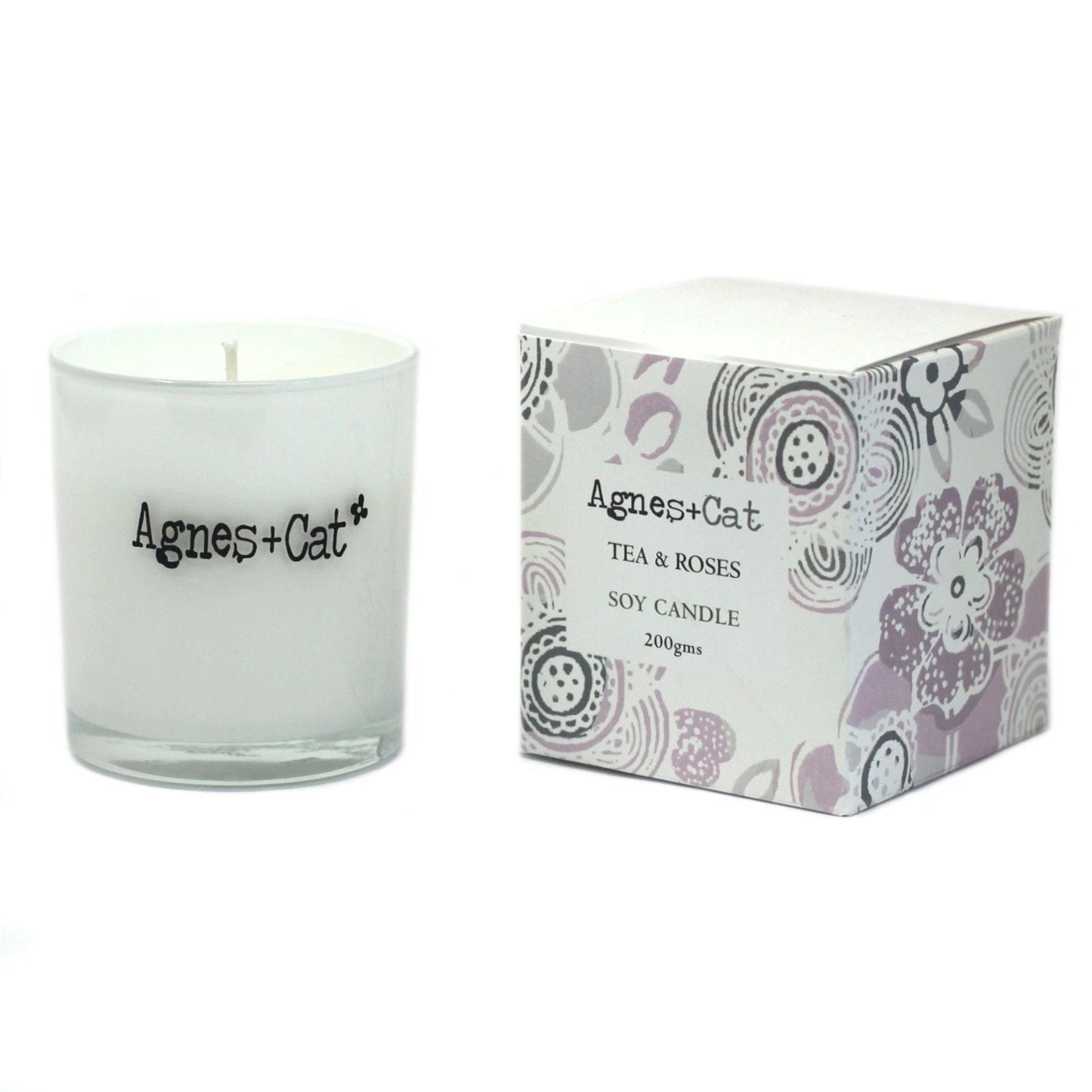 Agnes + Cat Votive Candle - Tea and Roses by AW Dropship UK