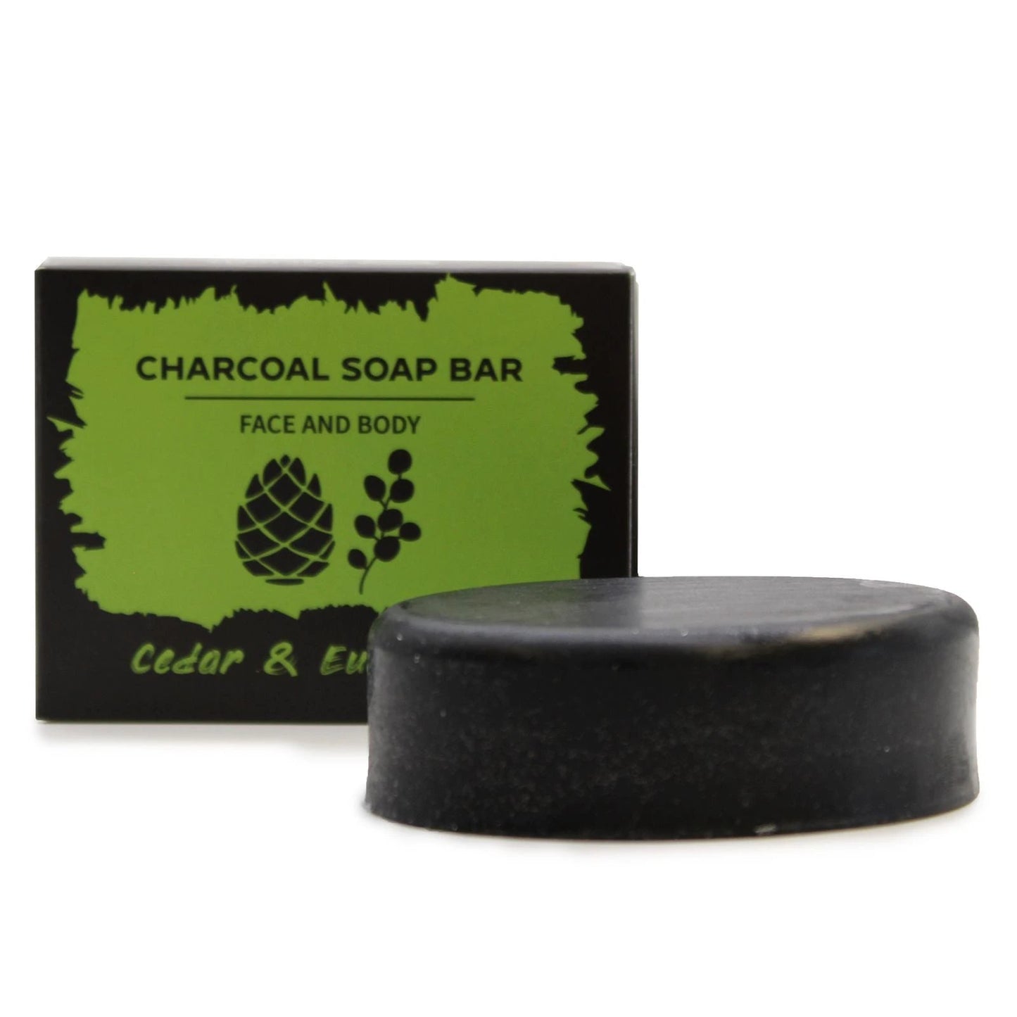 Charcoal Soap 85g - Eucalyptus & Cedarwood by AW Dropship UK
