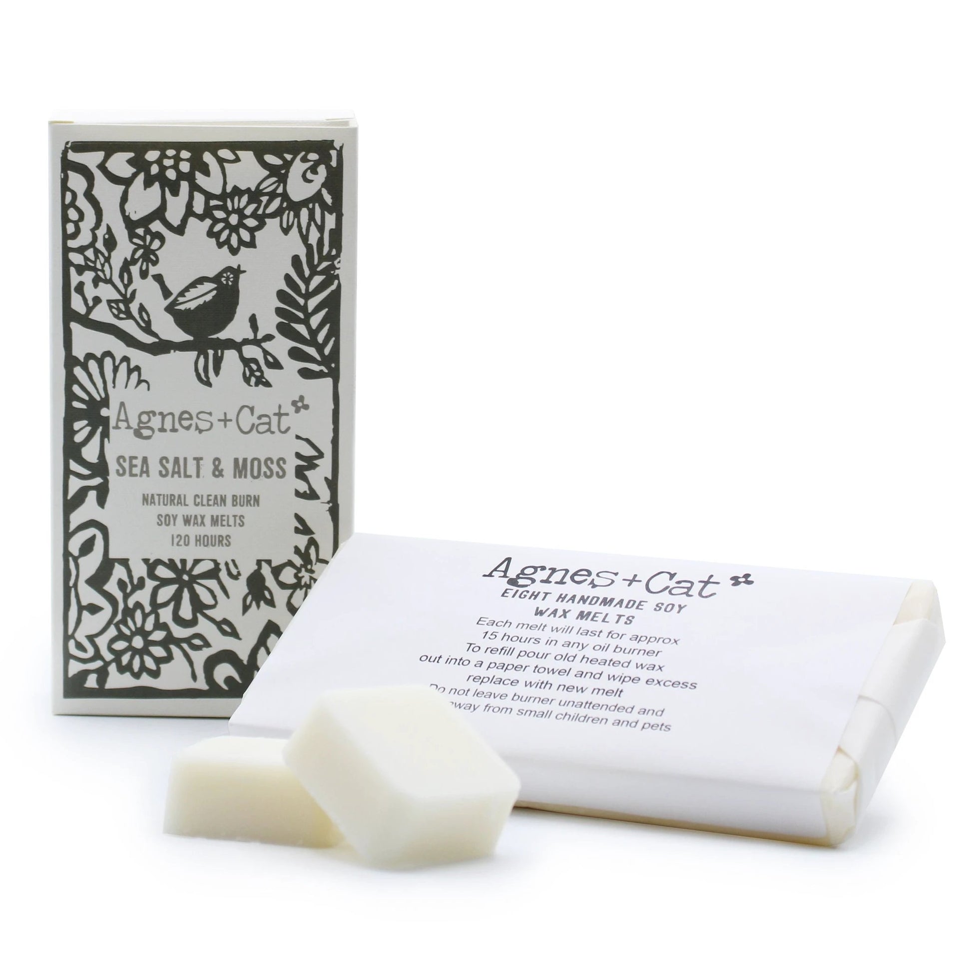 Agnes + Cat Box of 8 Wax Melts - Seasalt + Moss by AW Dropship UK