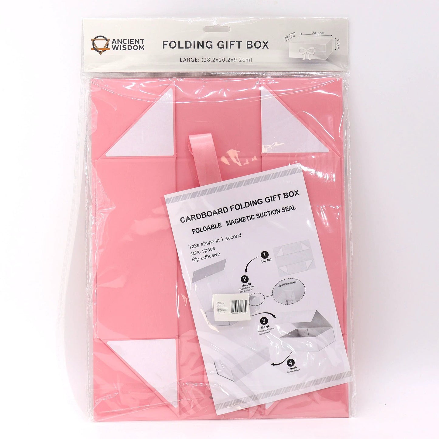 Flat Pack Gift Box - Large (28.2x20.2x9.2cm) - Pink by AW Dropship UK