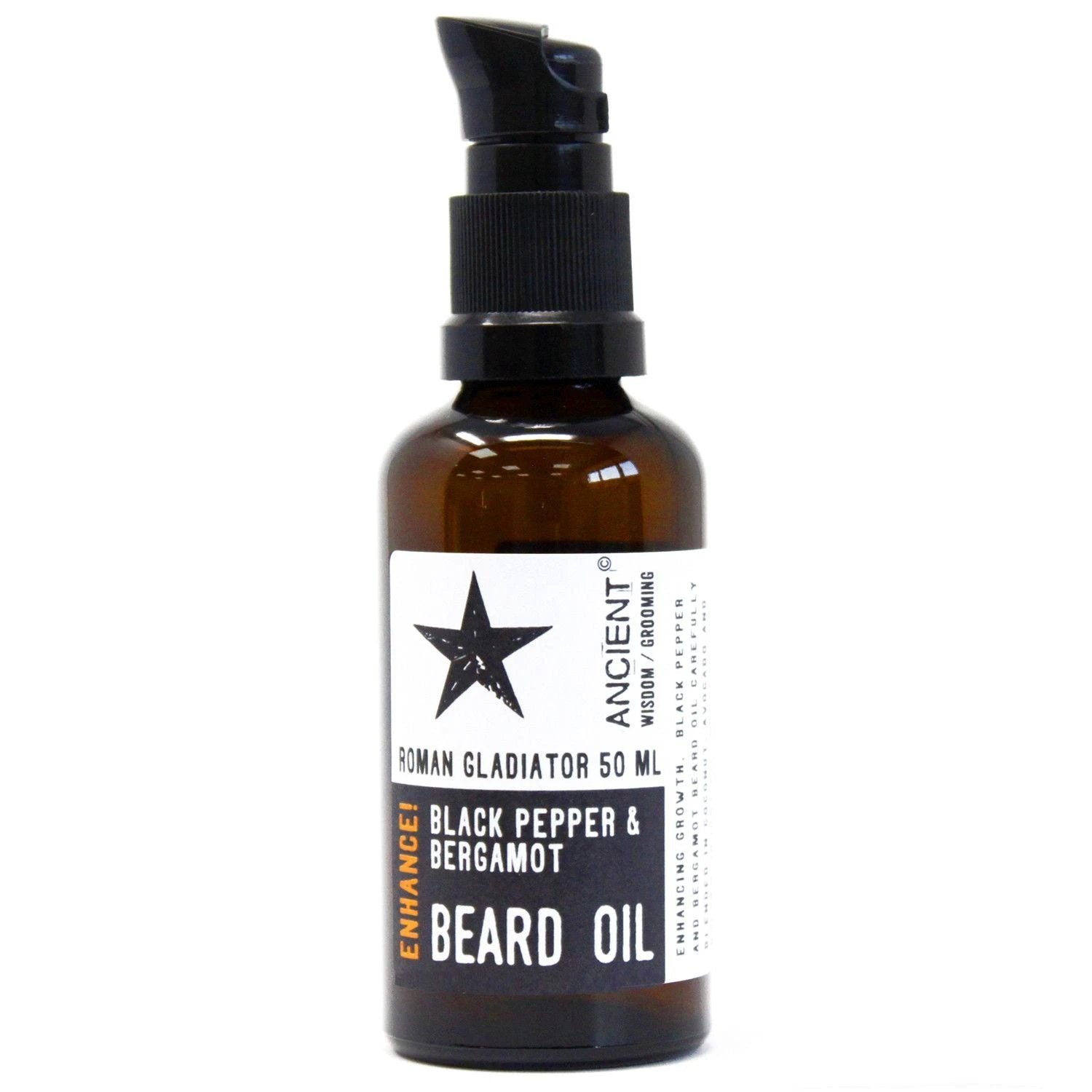 Roman Gladiator 50ml Beard Oil with Black Pepper and Bergamot Apricot and Argan Oils and Vitamin E by AW Dropship UK