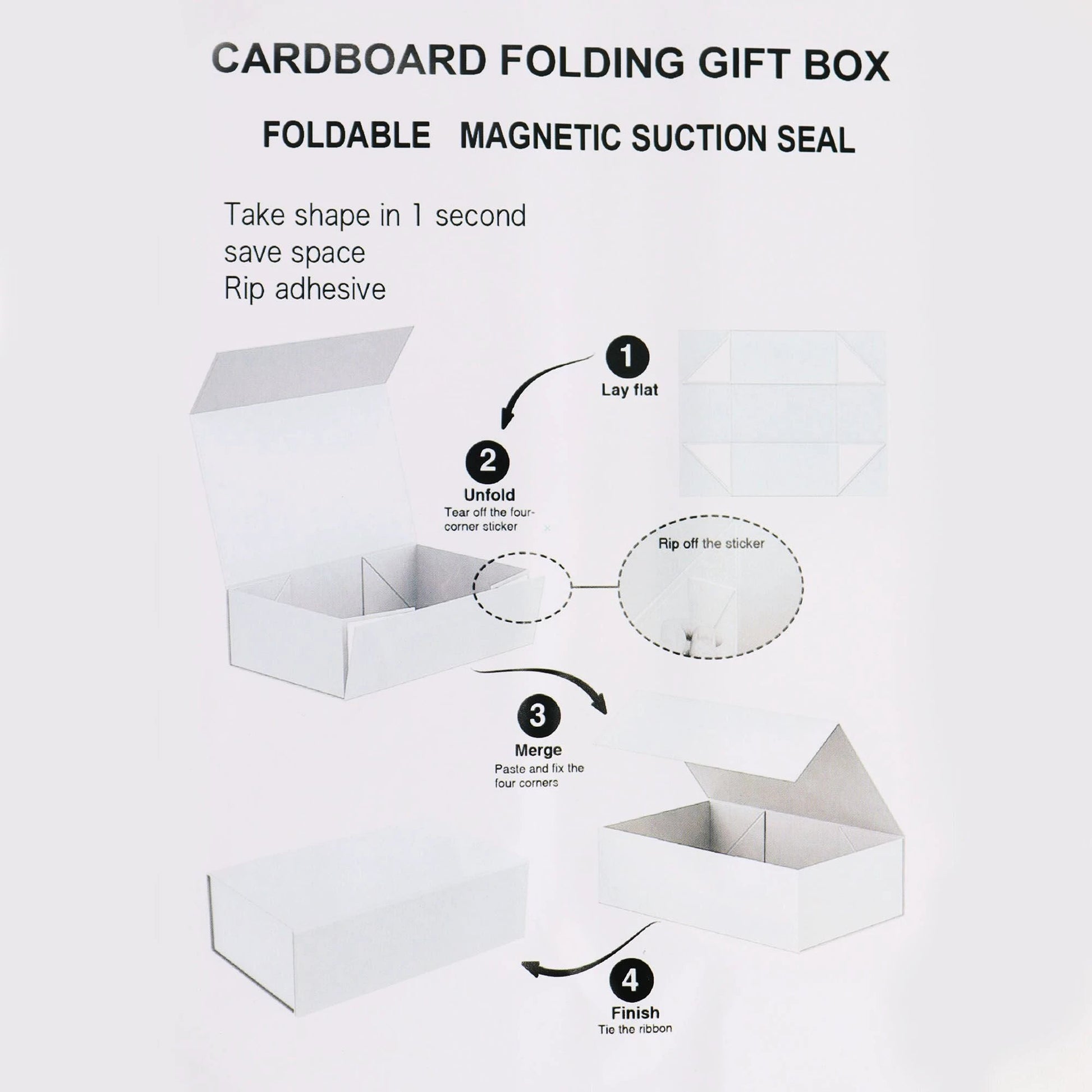 Flat Pack Gift Box - Medium Square (20x18.2x8cm) - Baby Blue by AW Dropship UK