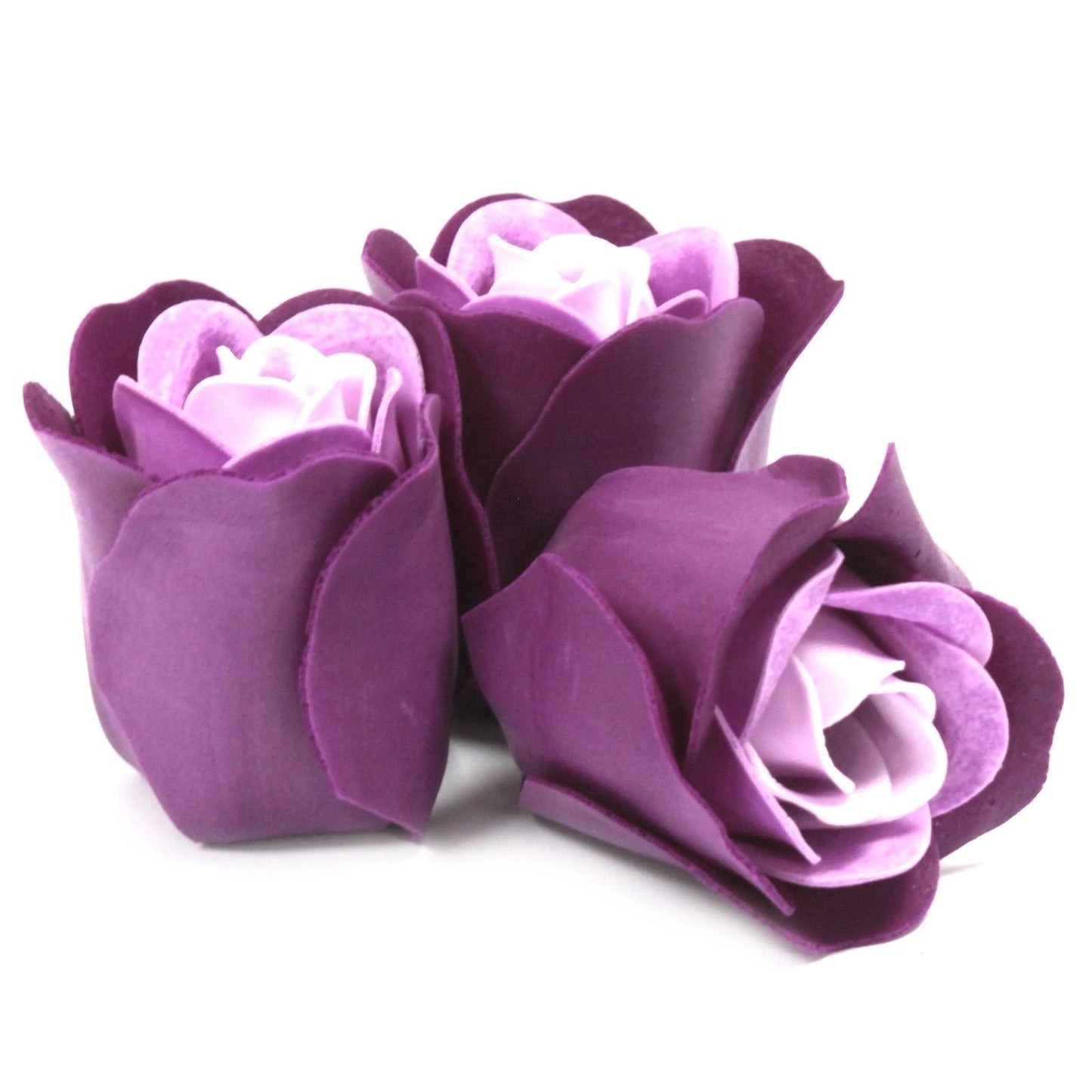 Set of 3 Soap Flower Heart Box - Lavender Roses by AW Dropship UK