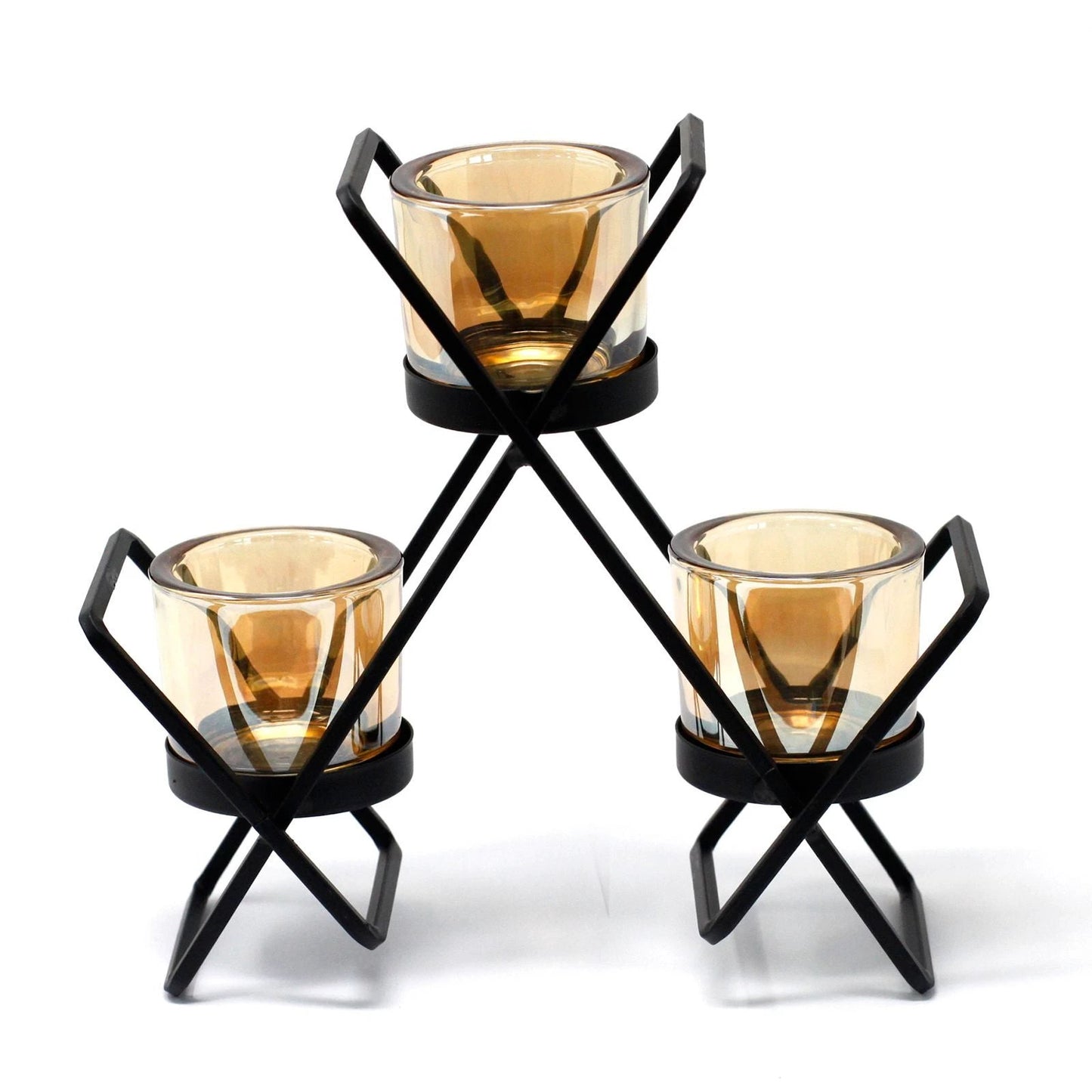 Centrepiece Iron Votive Candle Holder - 3 Cup Triangle by AW Dropship UK
