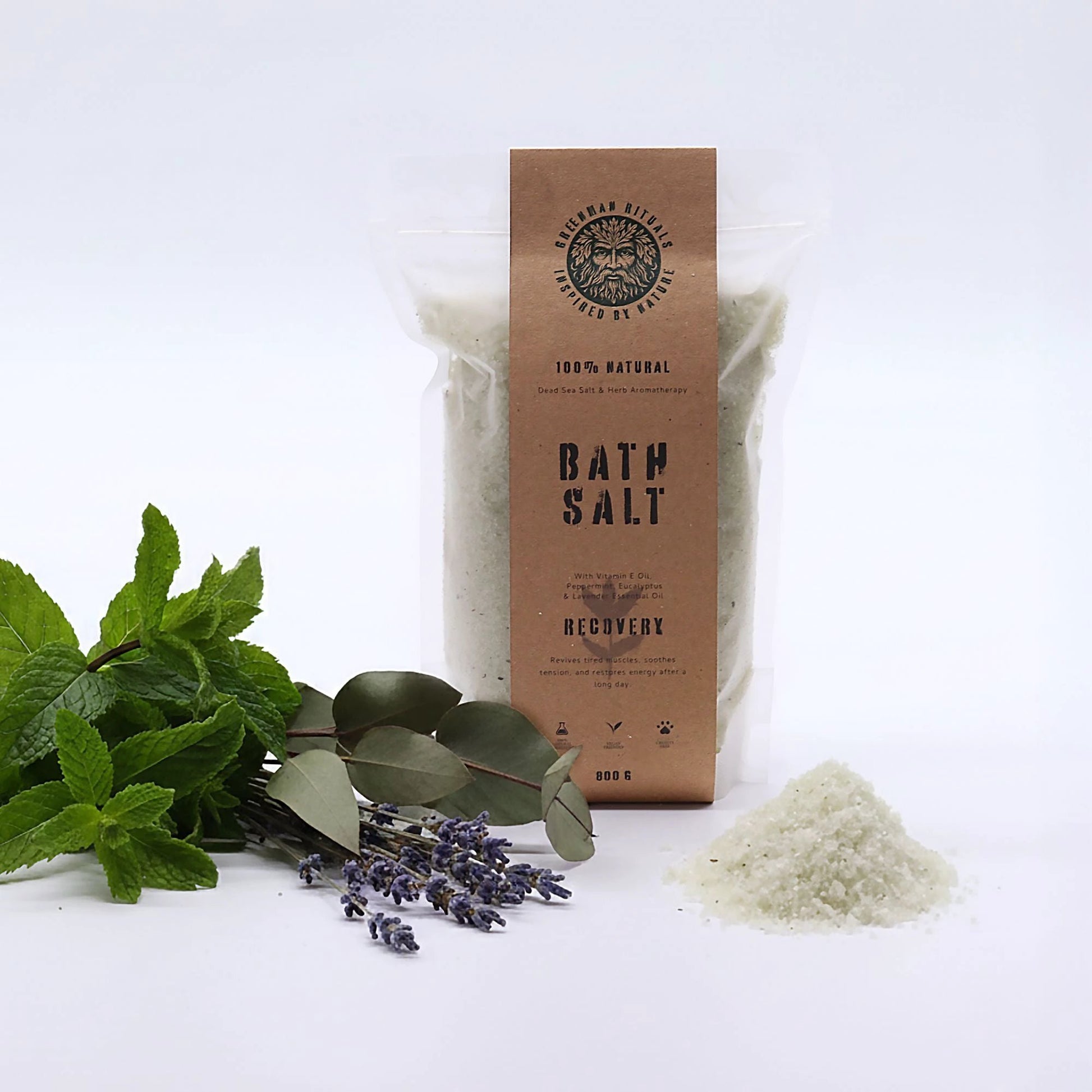 Greenman Rituals Menthol Aromatherapy Epsom Bath Salt – Recovery by AW Dropship UK