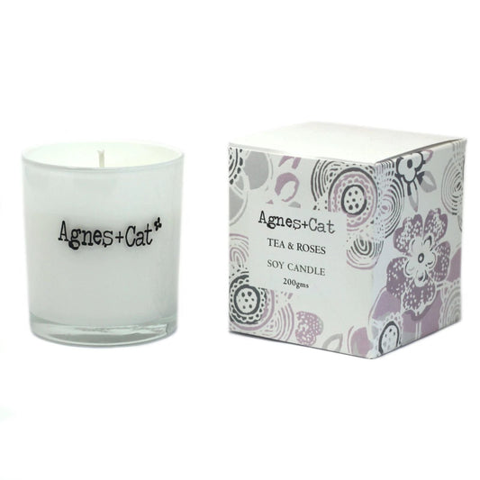 Agnes + Cat Votive Candle - Tea and Roses by AW Dropship UK