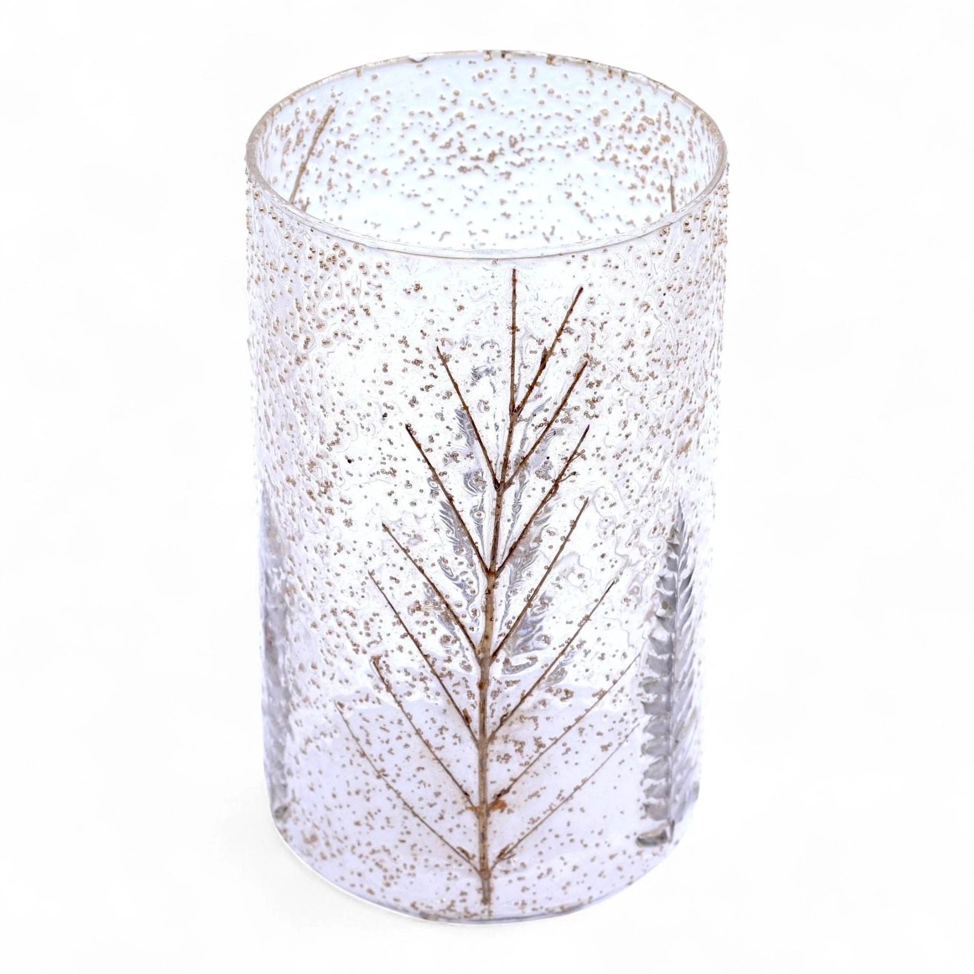 Natural Floral Glass - Tall Vase Candle Holder - Pino - (19x11cm) by AW Dropship UK