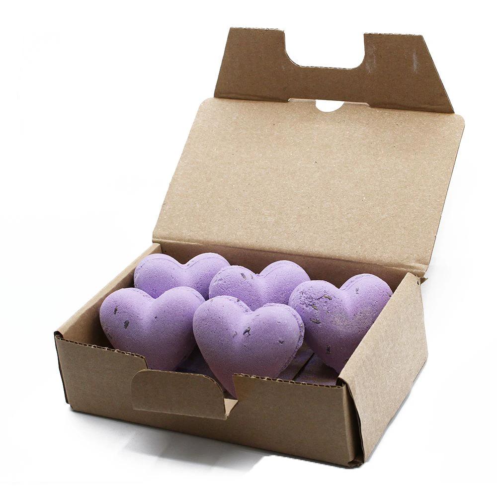 Love Heart Bath Bomb 70g French Lavender Soothing Calming Self Care Spa Moment Bliss by AW Dropship UK