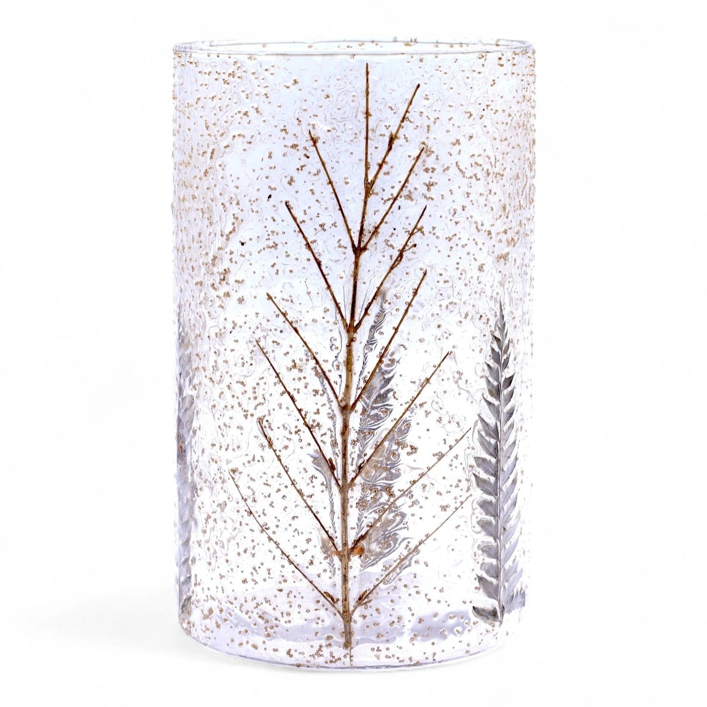 Natural Floral Glass - Tall Vase Candle Holder - Pino - (19x11cm) by AW Dropship UK