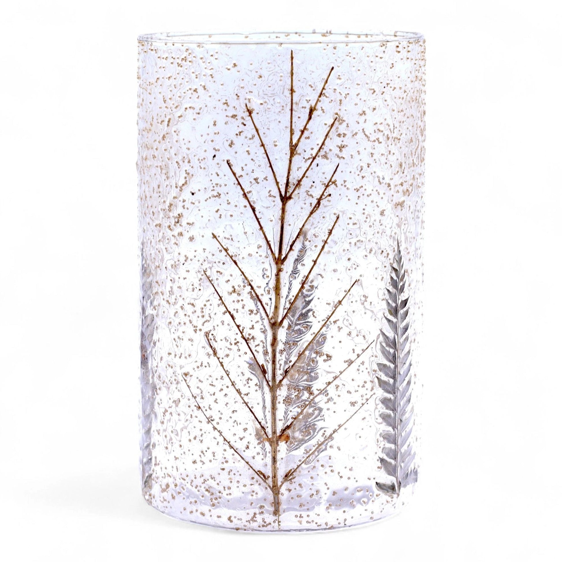 Natural Floral Glass - Tall Vase Candle Holder - Pino - (19x11cm) by AW Dropship UK