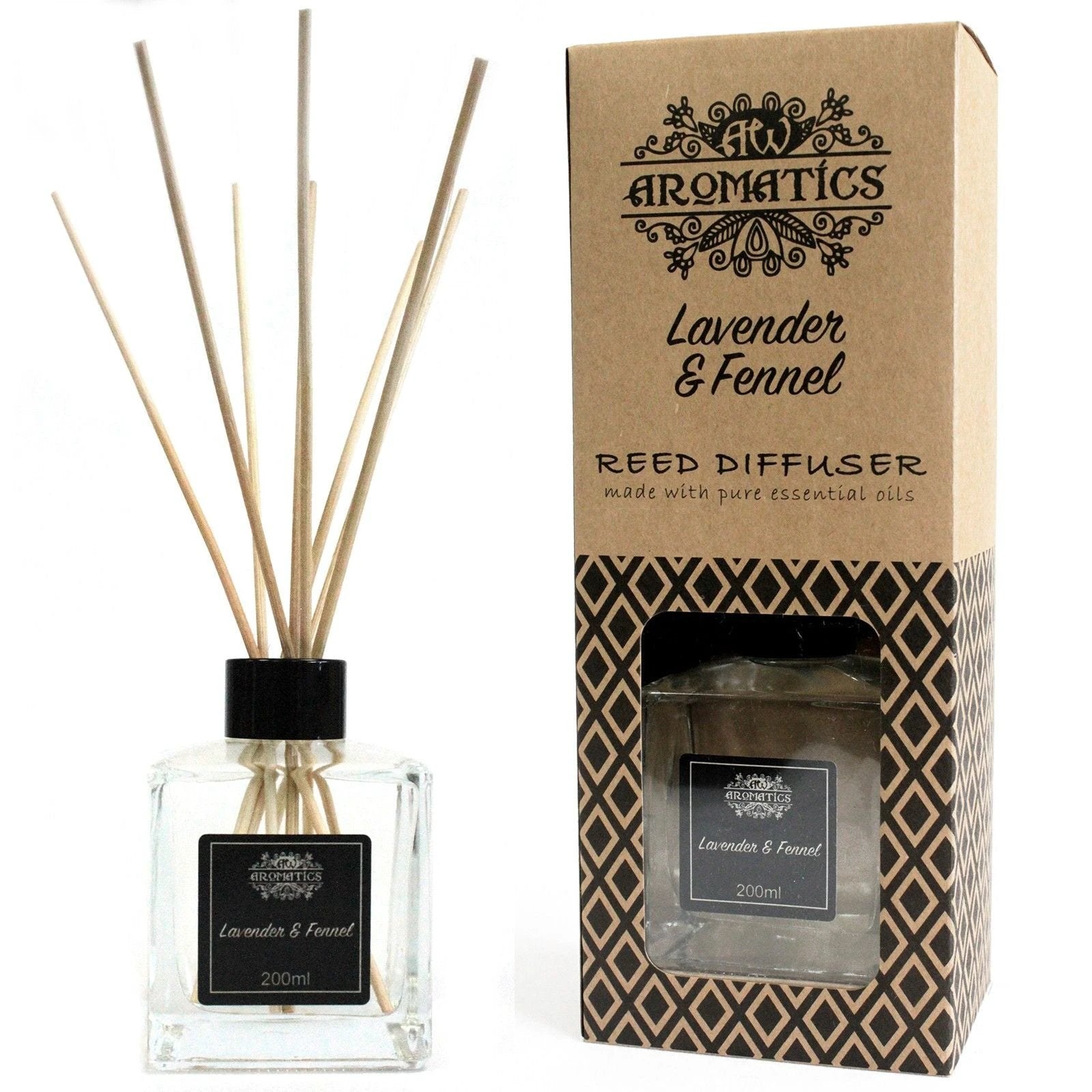 200ml Lavender & Fennel Essential Oil Reed Diffuser by AW Dropship UK