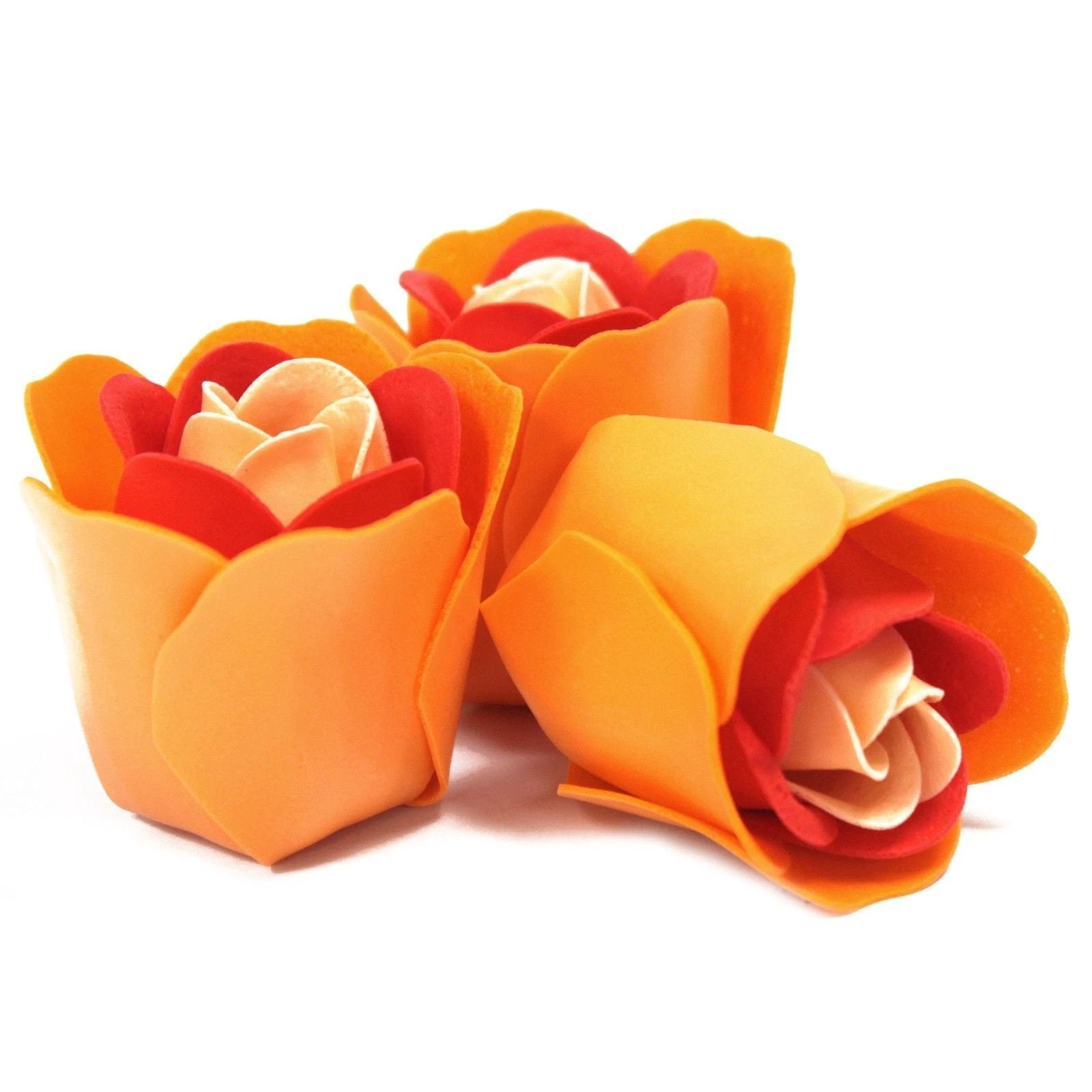 Set of 3 Soap Flower Heart Box - Peach Roses by AW Dropship UK