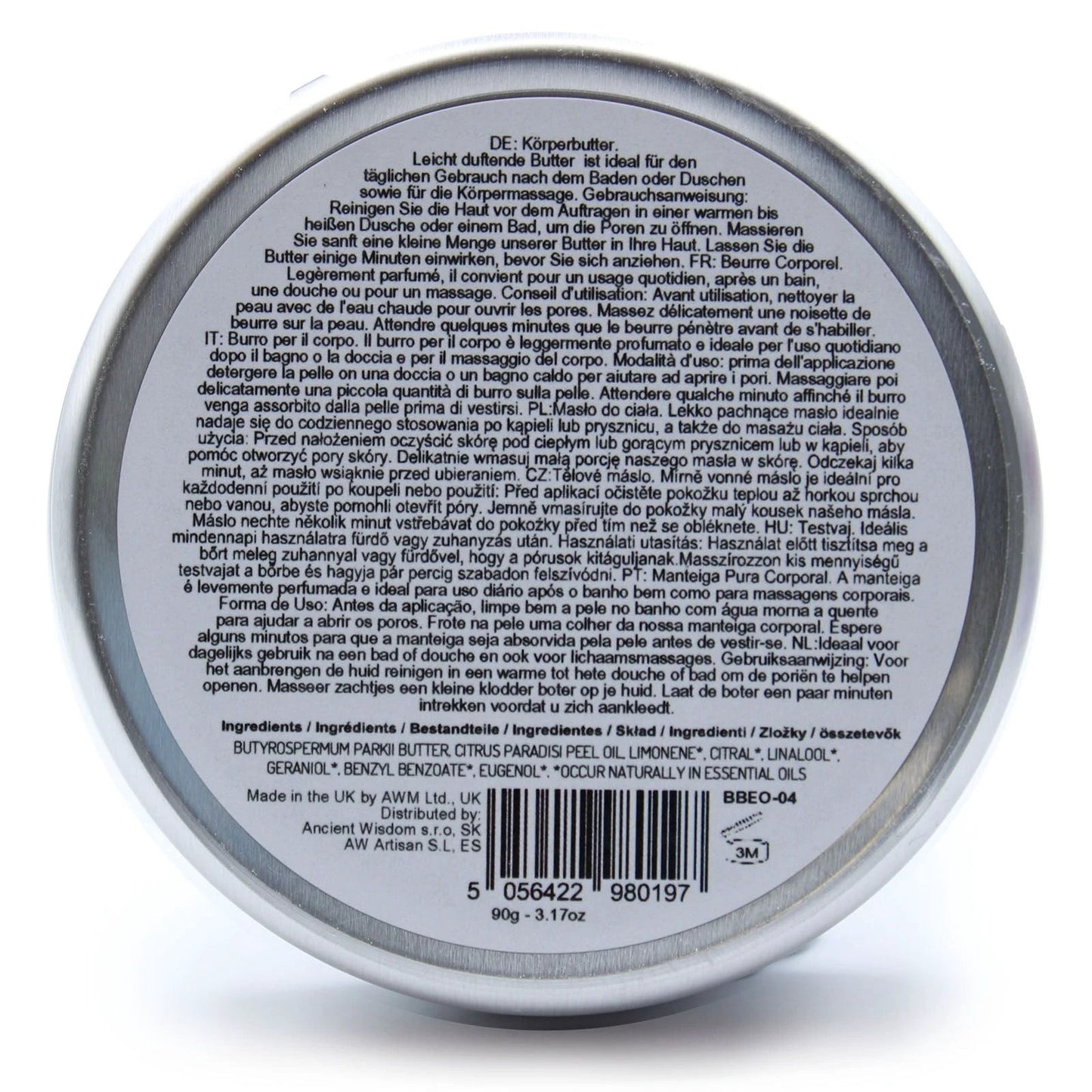 Aromatherapy Shea Body Butter 90g - Grapefruit by AW Dropship UK