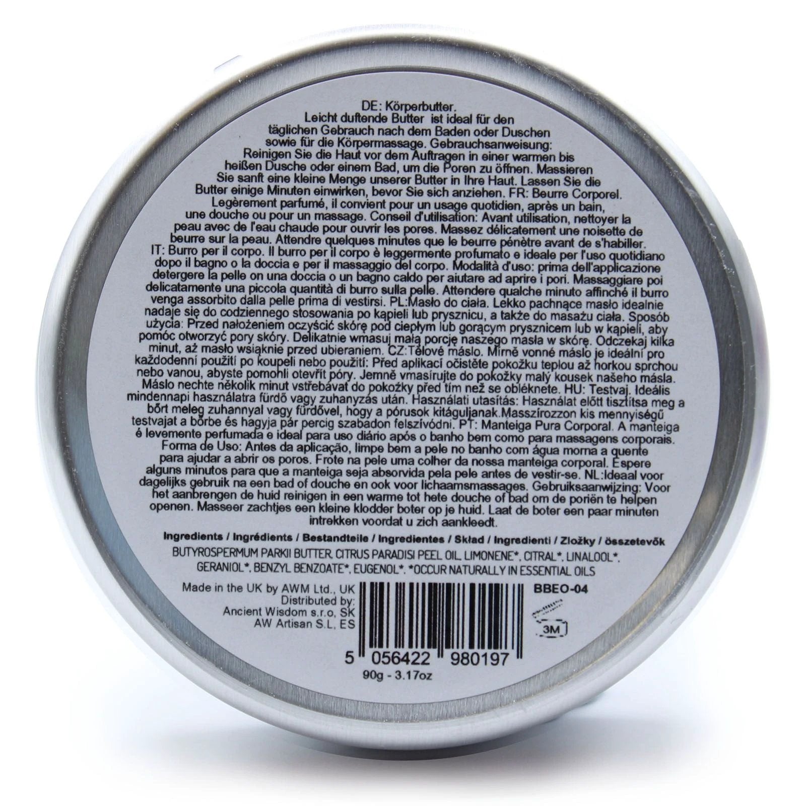 Aromatherapy Shea Body Butter 90g - Grapefruit by AW Dropship UK