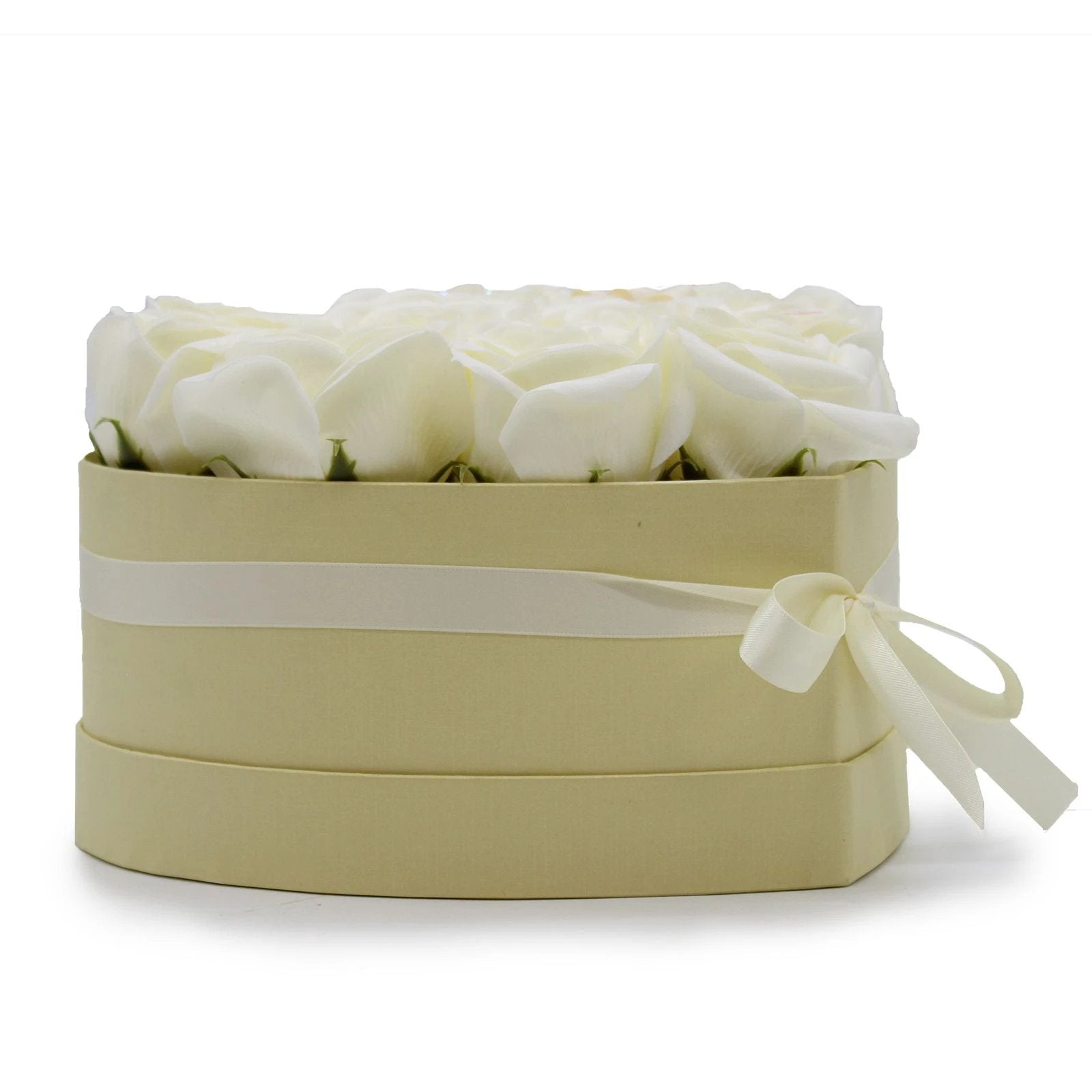 Soap Flower Gift Bouquet - 13 Cream Roses - Heart by AW Dropship UK
