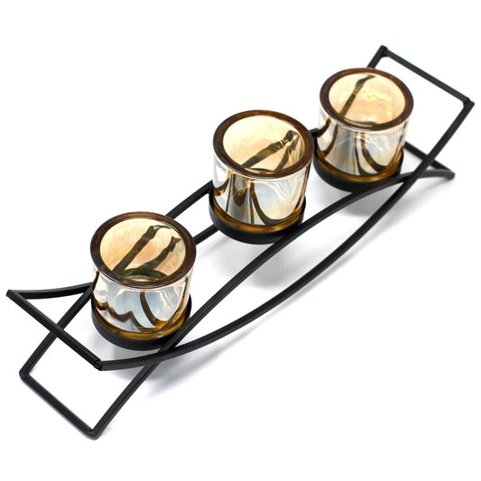 Centrepiece Iron Votive Candle Holder - 3 Cup Silhouette by AW Dropship UK