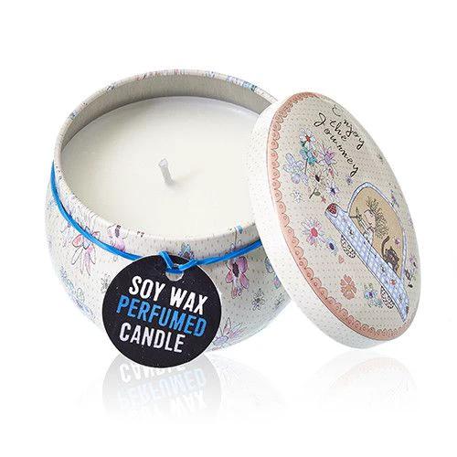 Art Tin Candle - Assorted Design - Friendly Messages - Parma Violet by AW Dropship UK