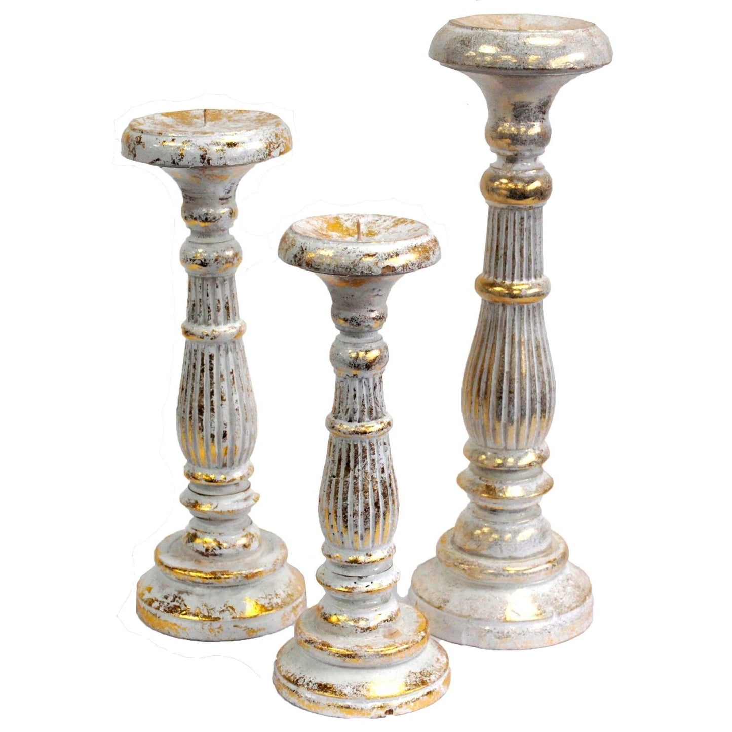 Large Candle Stand - White Gold by AW Dropship UK