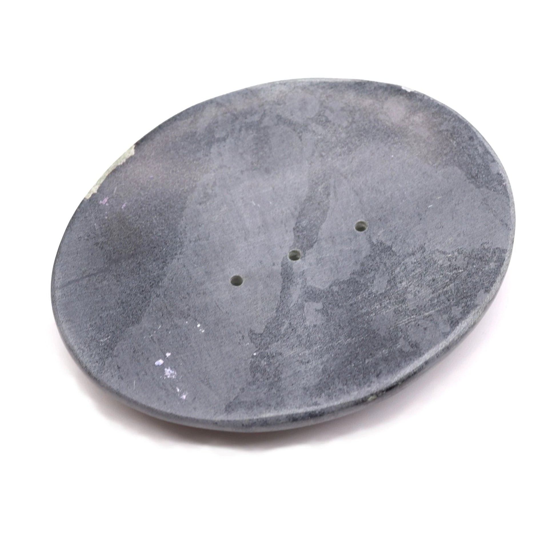 Grey Soapstone Soap Dish 10x12cm- Classic Oval by AW Dropship UK
