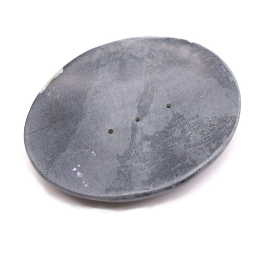Grey Soapstone Soap Dish 10x12cm- Classic Oval by AW Dropship UK