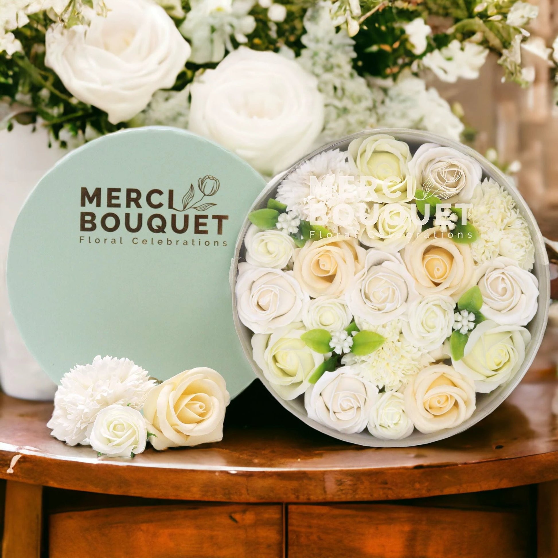 Round Box - Wedding Blessings - White & Ivory by AW Dropship UK