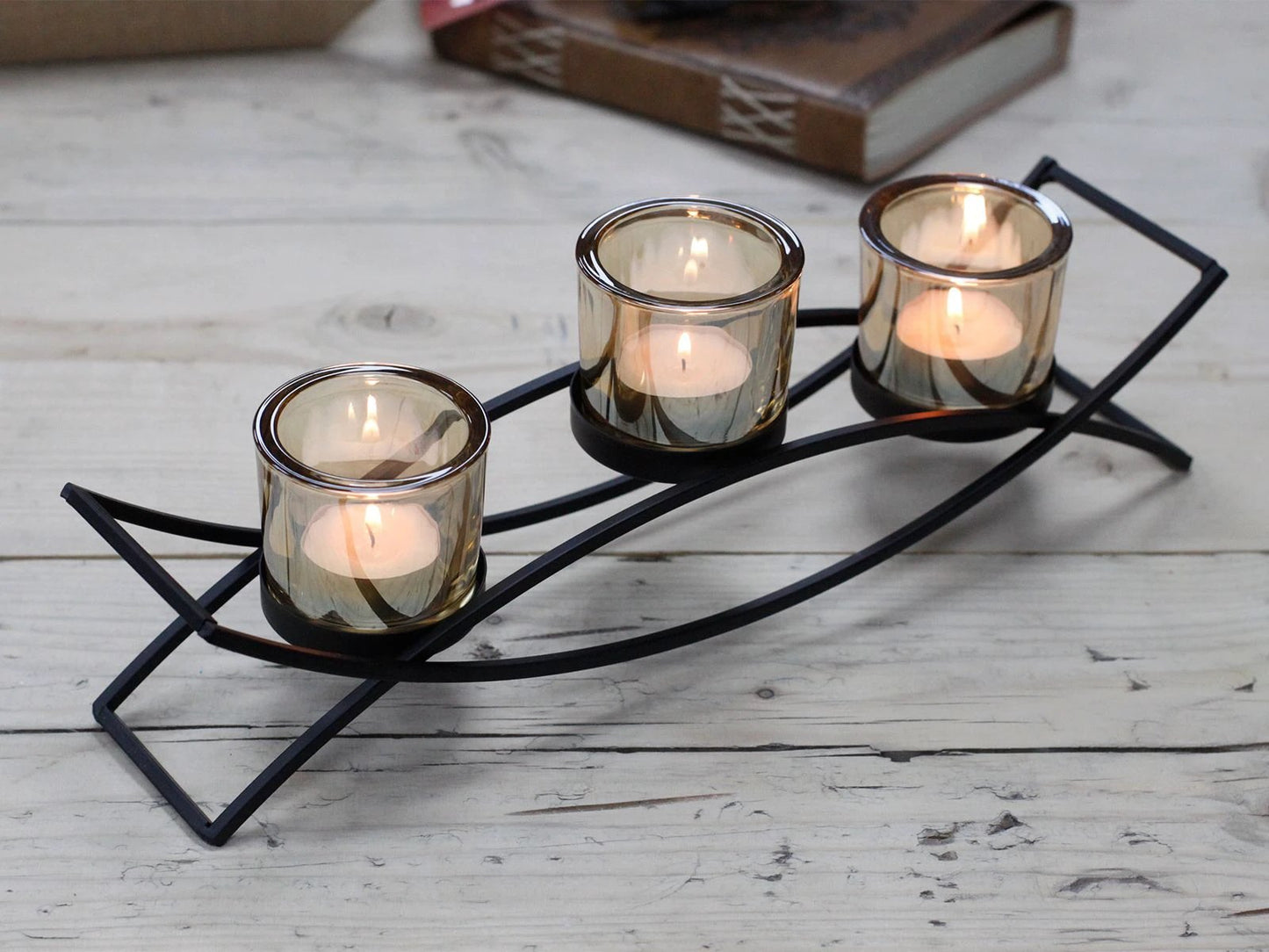 Centrepiece Iron Votive Candle Holder - 3 Cup Silhouette by AW Dropship UK