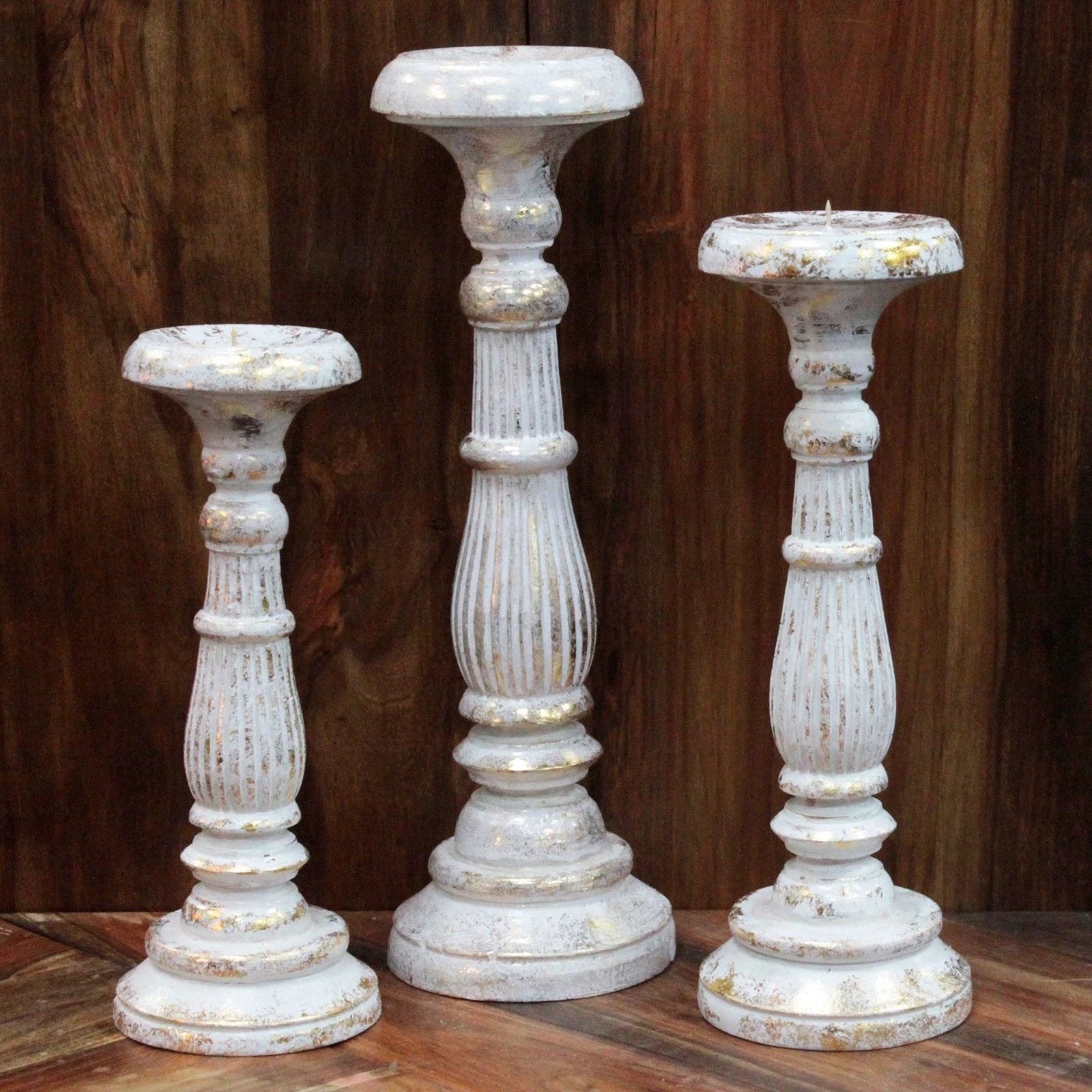 Large Candle Stand - White Gold by AW Dropship UK