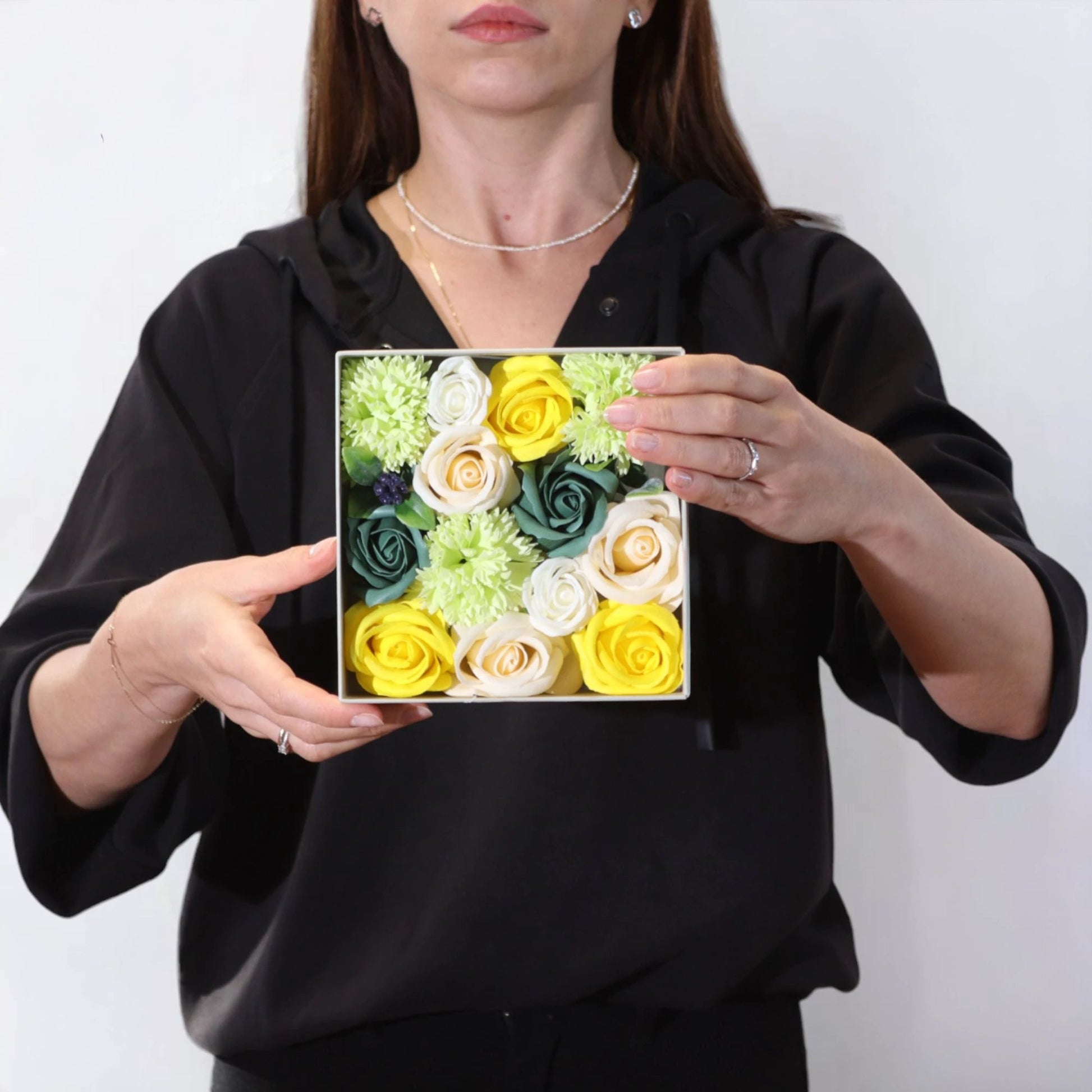 Square Box - Spring Celibrations - Yellow & Greens by AW Dropship UK