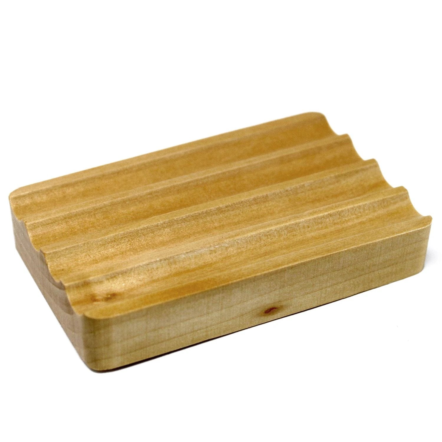 Hemu Wood Soap Dish - Corrugated by AW Dropship UK