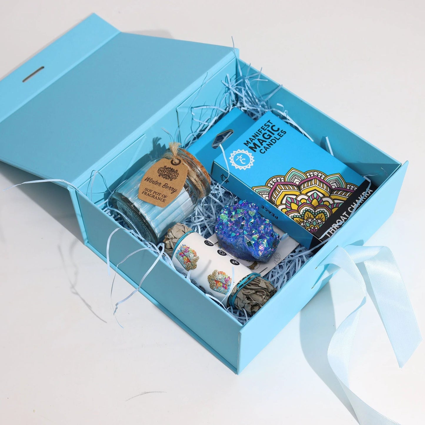 Flat Pack Gift Box - Medium Square (20x18.2x8cm) - Baby Blue by AW Dropship UK