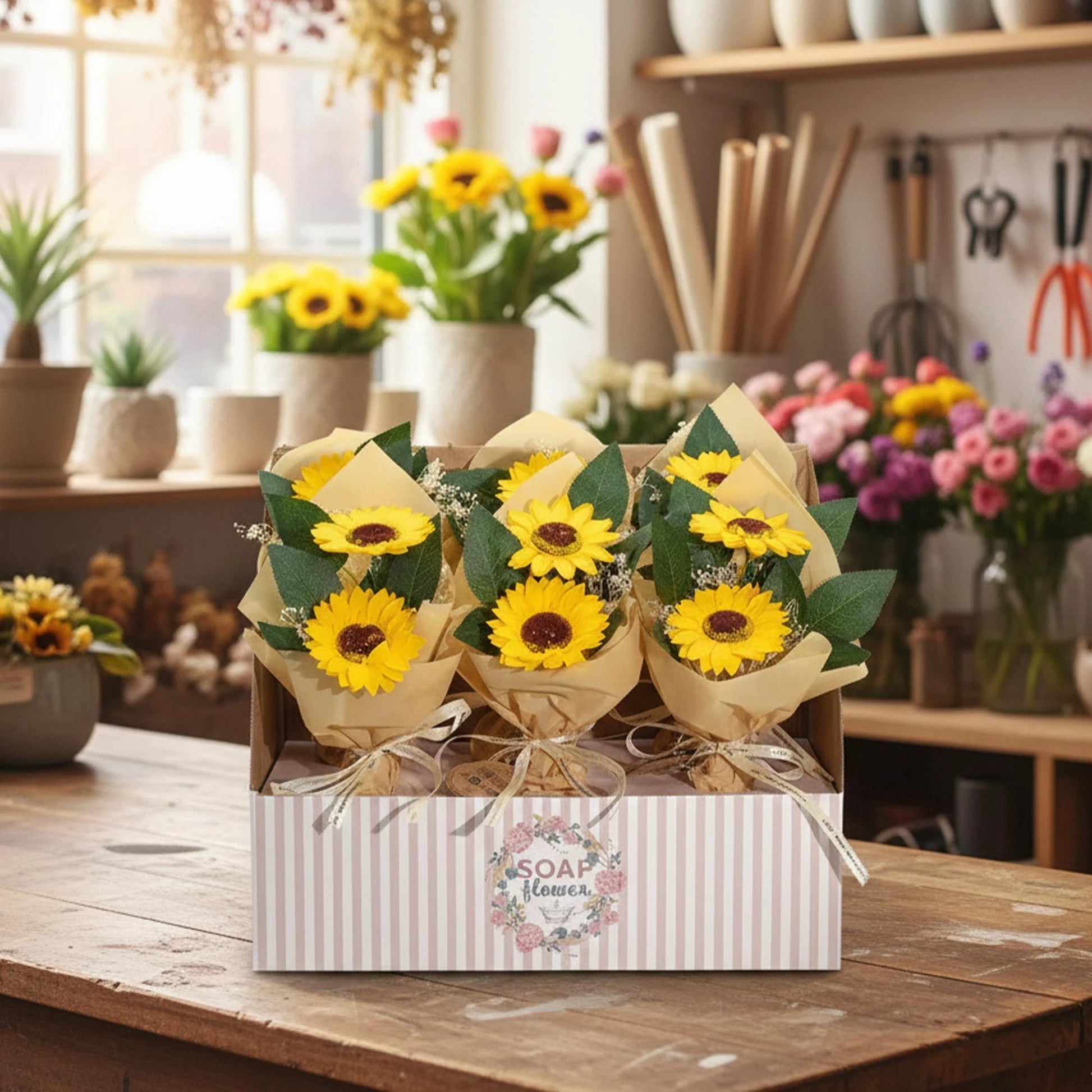 Soap Flower - Two Sunflower Bouquet by AW Dropship UK