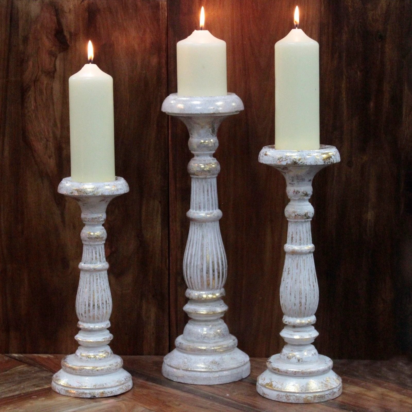 Large Candle Stand - White Gold by AW Dropship UK