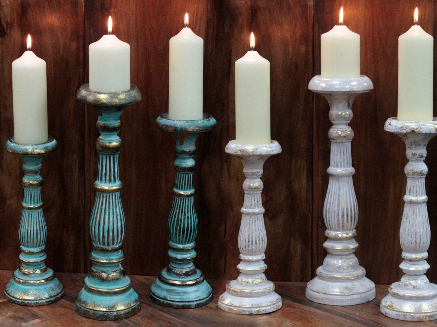 Large Candle Stand - White Gold by AW Dropship UK