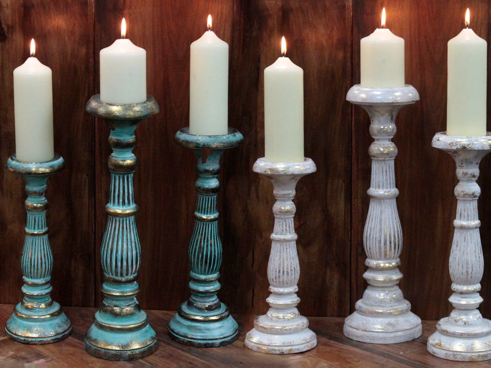 Large Candle Stand - White Gold by AW Dropship UK