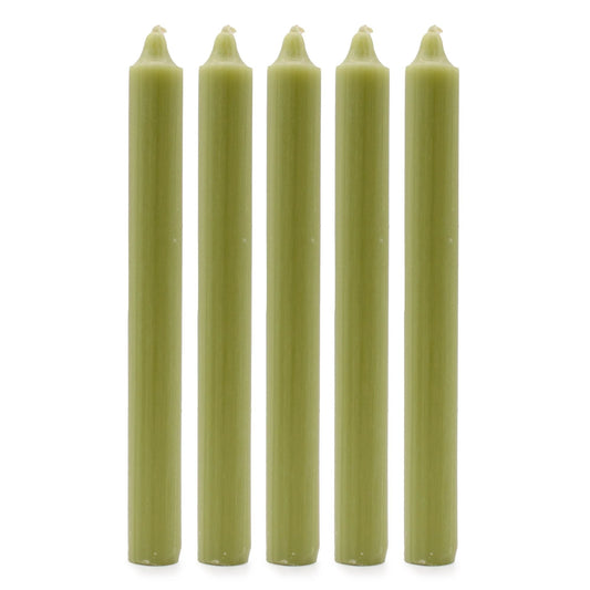 Solid Colour Dinner Candle Set - Pack of 21 - Rustic Olive by AW Dropship UK