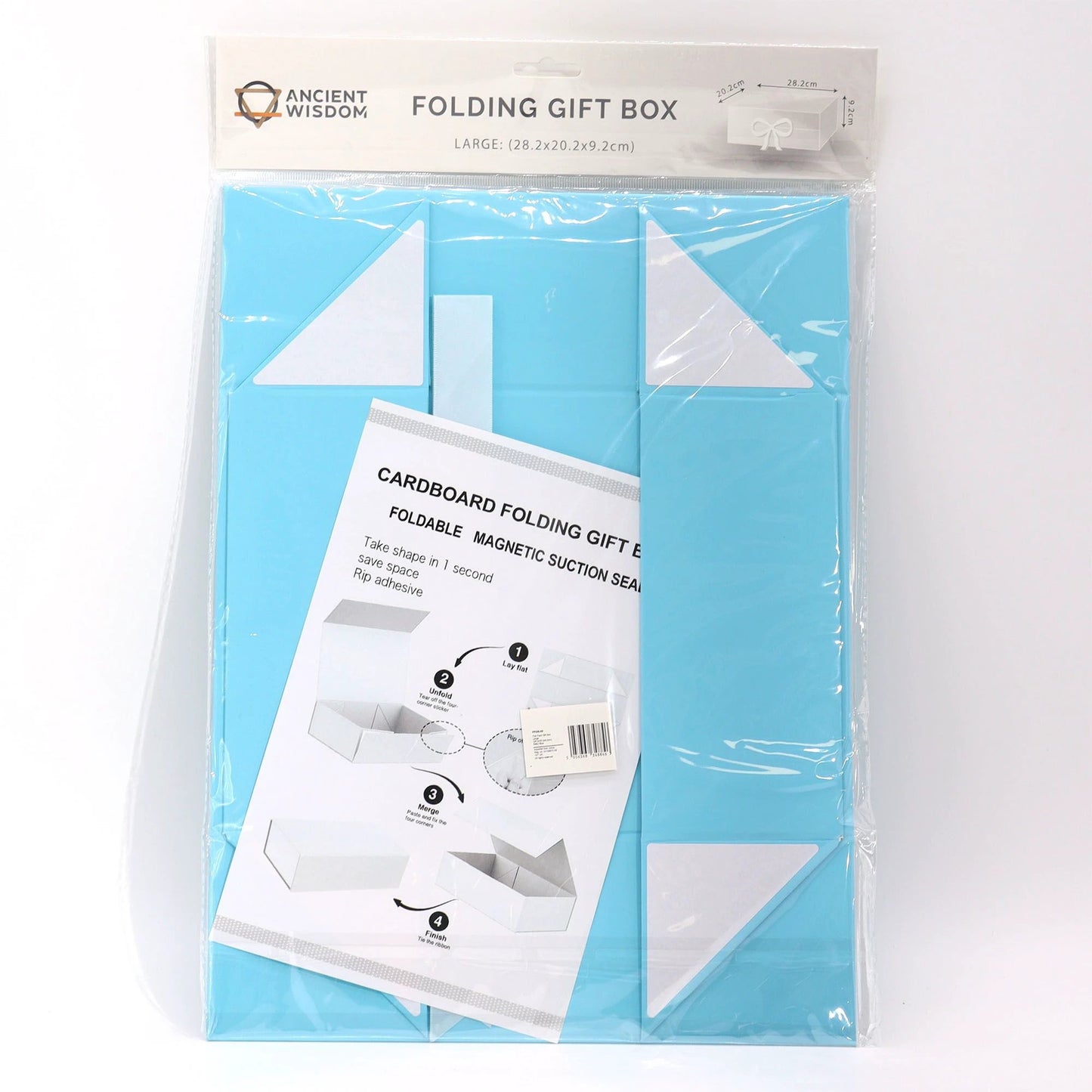 Flat Pack Gift Box - Large (28.2x20.2x9.2cm) - Baby Blue by AW Dropship UK