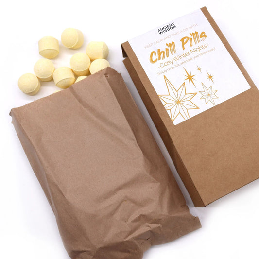 Chill Pills Bath Bomb Gift Pack 350g Cosy Winter Nights With Cinnamon And Clove Scent by AW Dropship UK